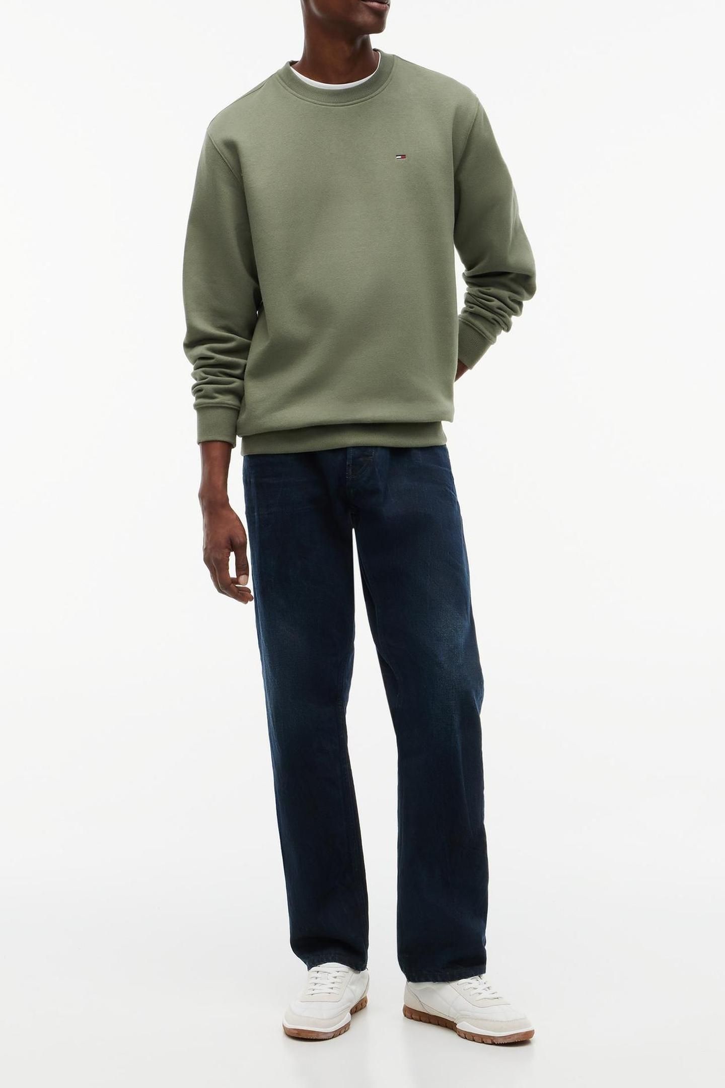 REGULAR SMALL FLAG CREW NECK SWEATSHIRT GREEN 3
