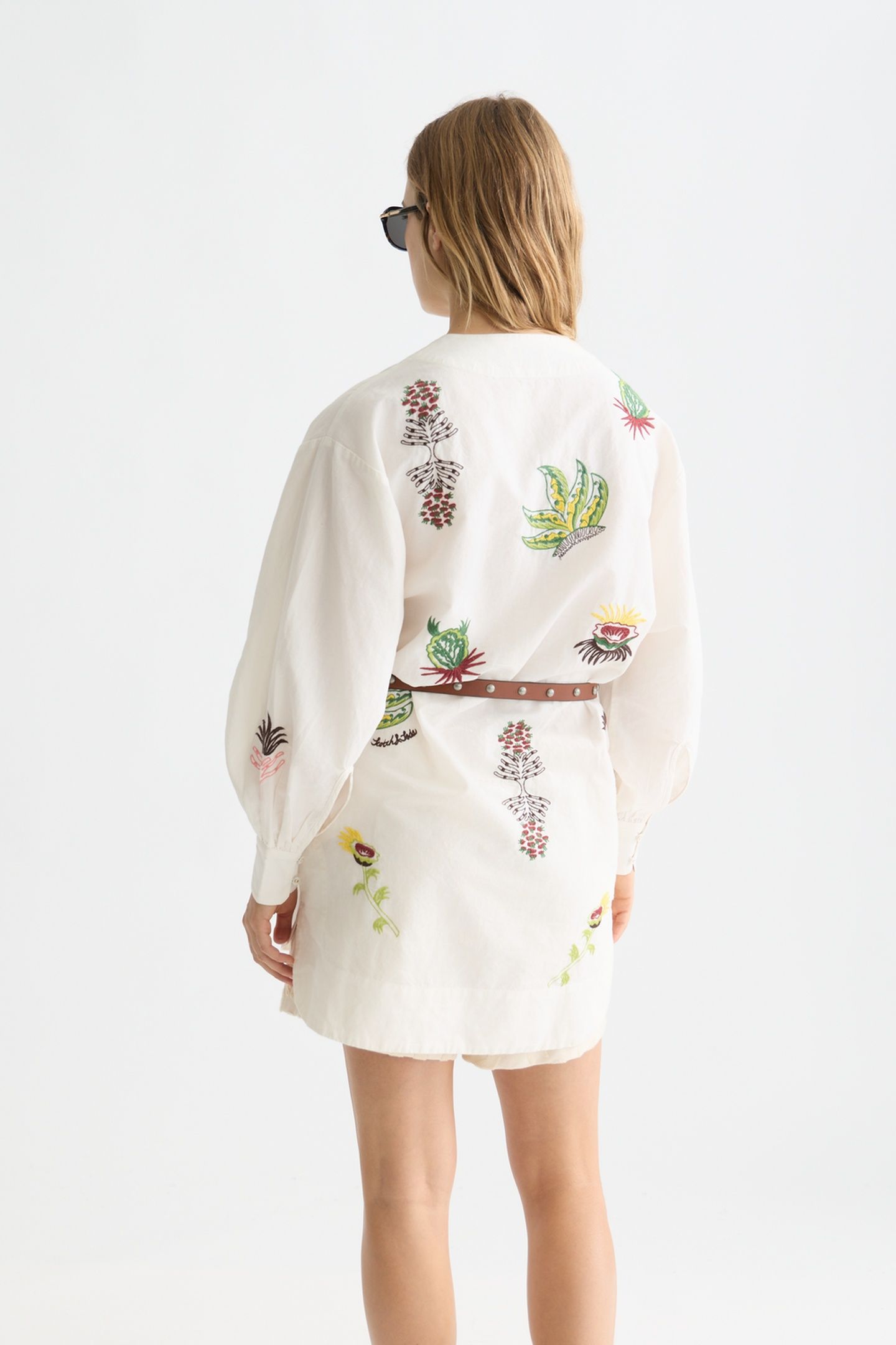 EMBROIDERED SHORT BIB DRESS EGGNOG 2