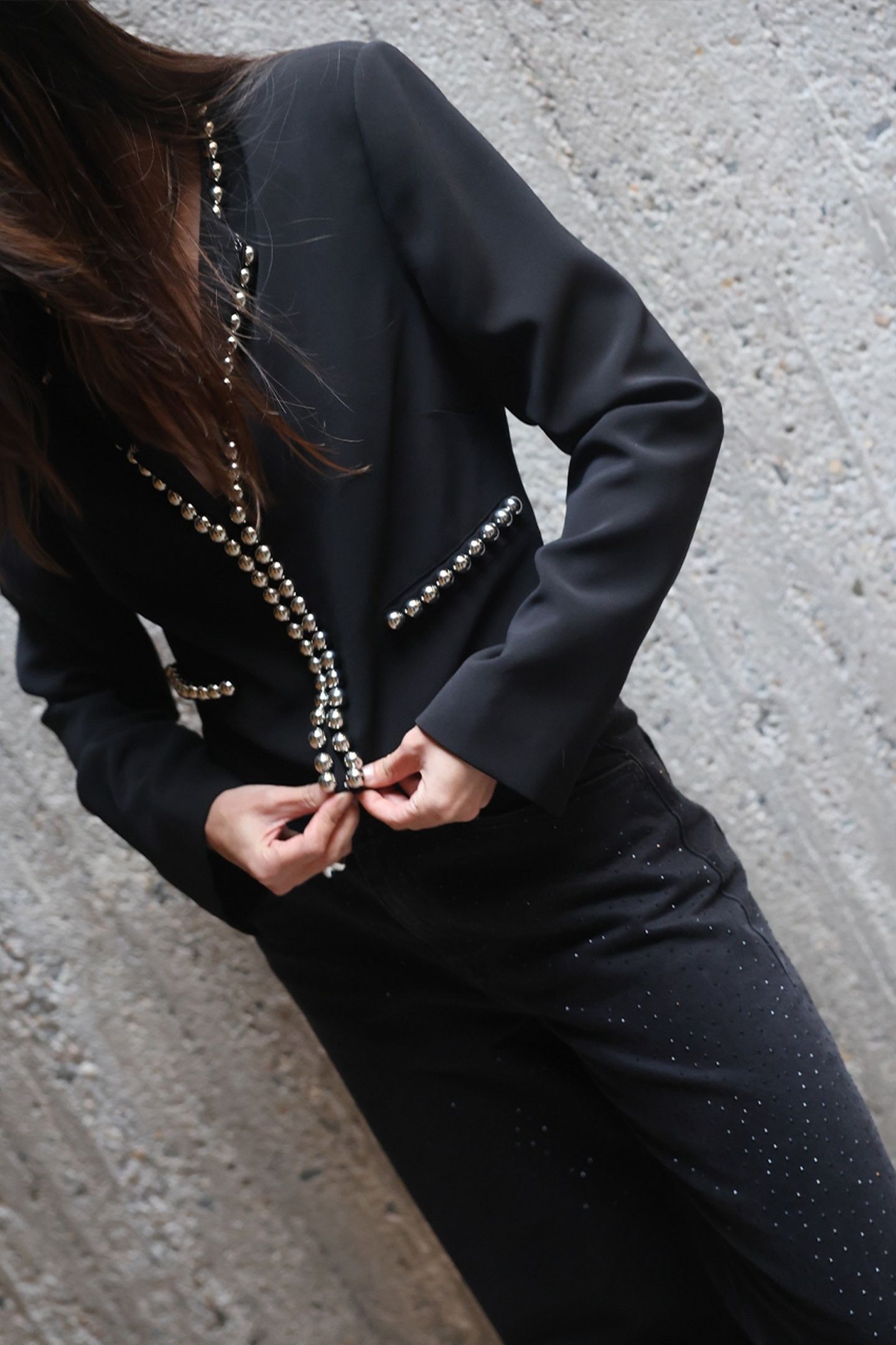 VIRGO BEAD BLAZER RAVEN 8