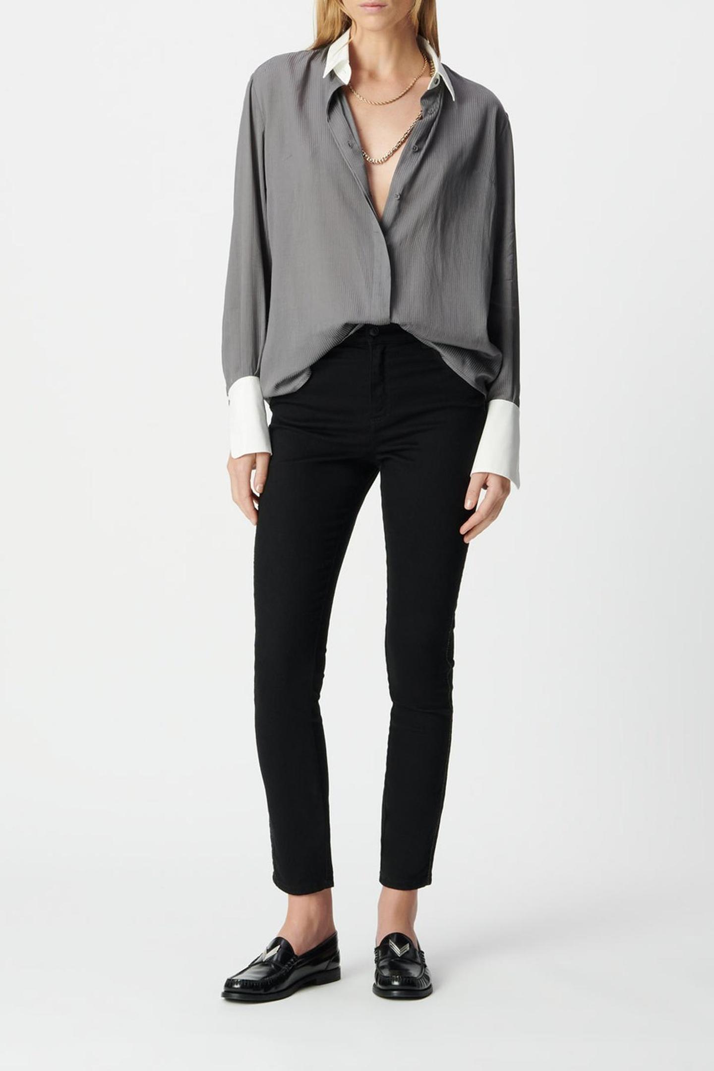BLACK SLIM JEANS WITH BRAIDED SIDE DETAIL 3