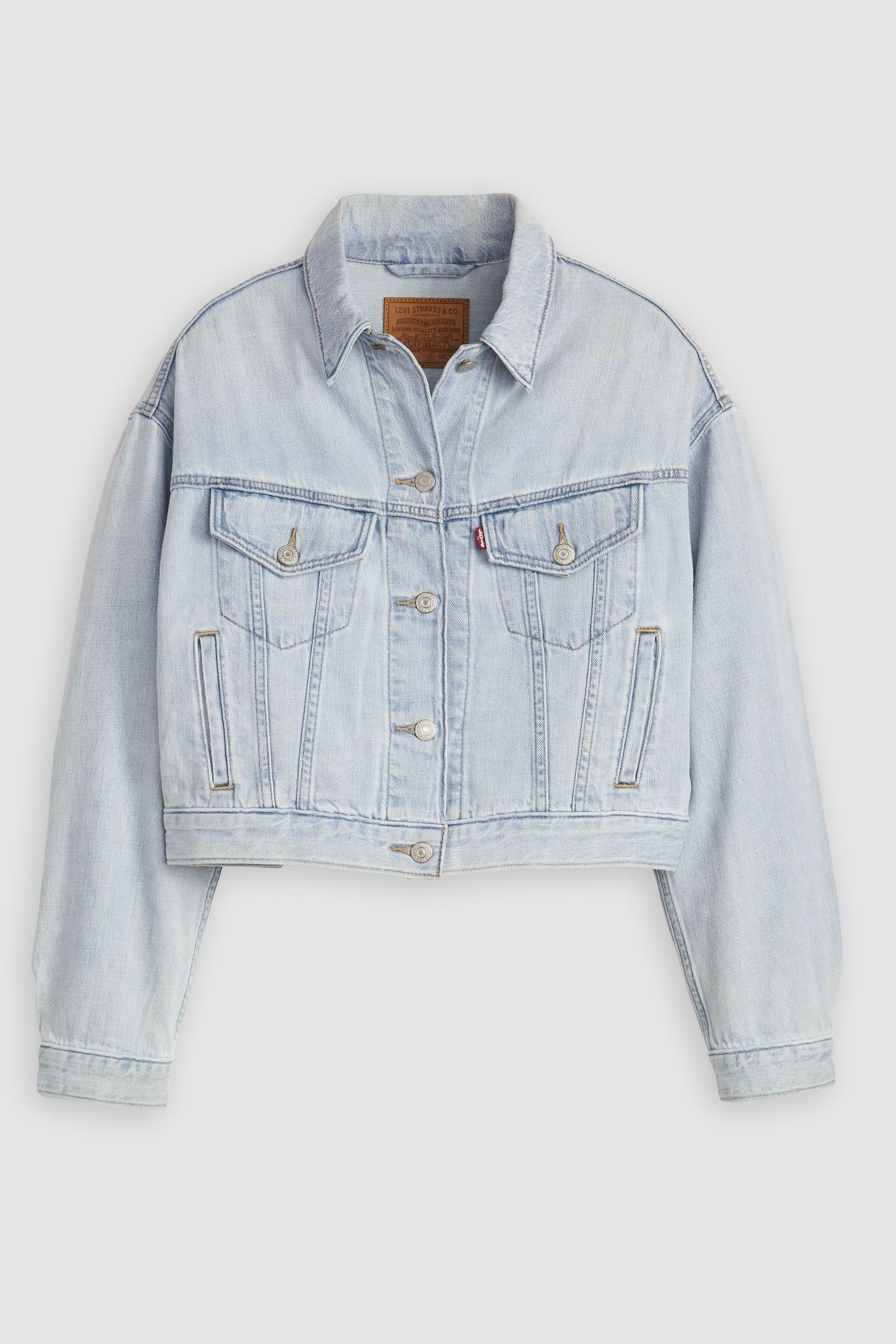 SHRUNKEN '90S LINEN+ DENIM TRUCKER JACKET 3