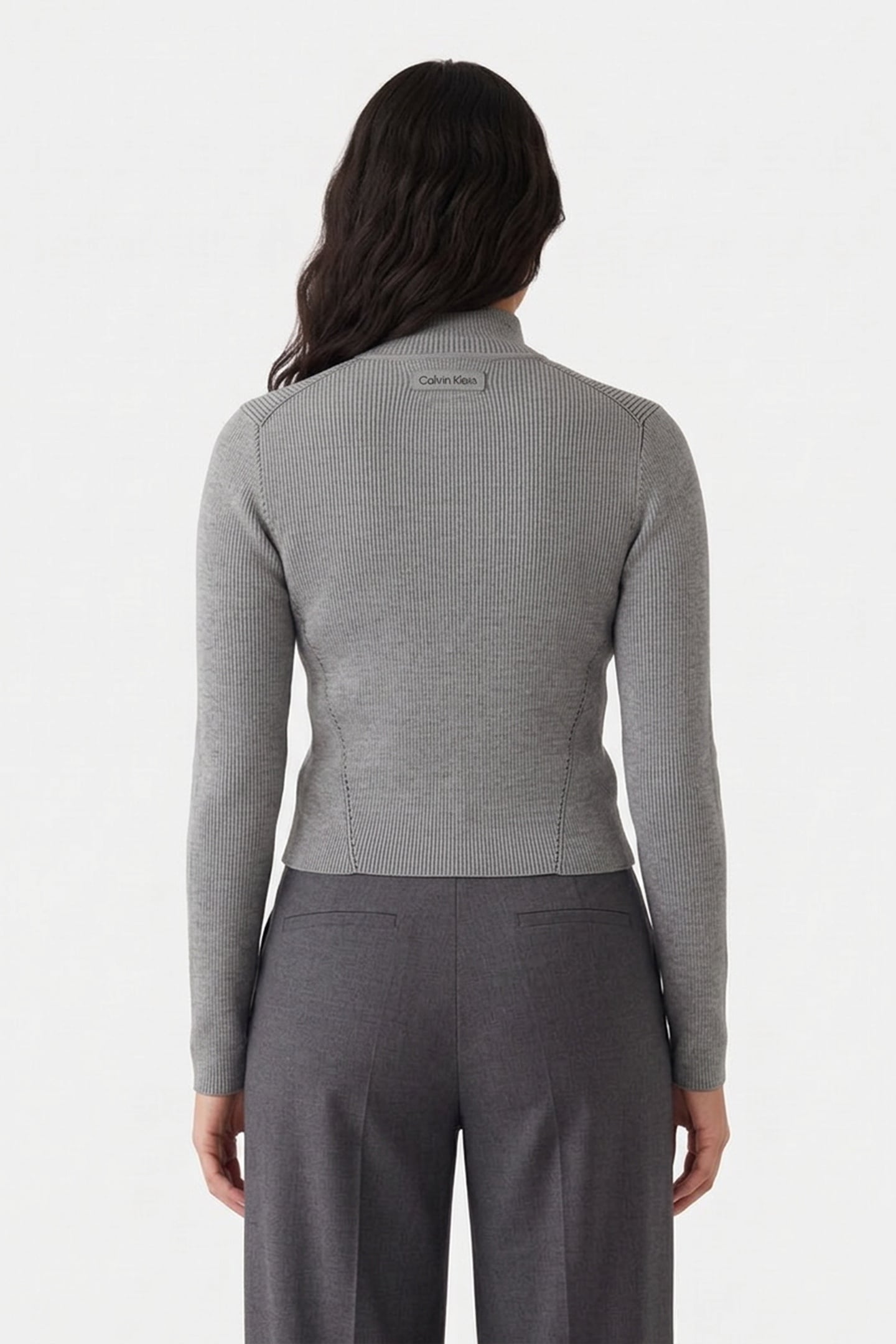 SNOWY PLAITED LONG SLEEVE GREY HEATHER 2