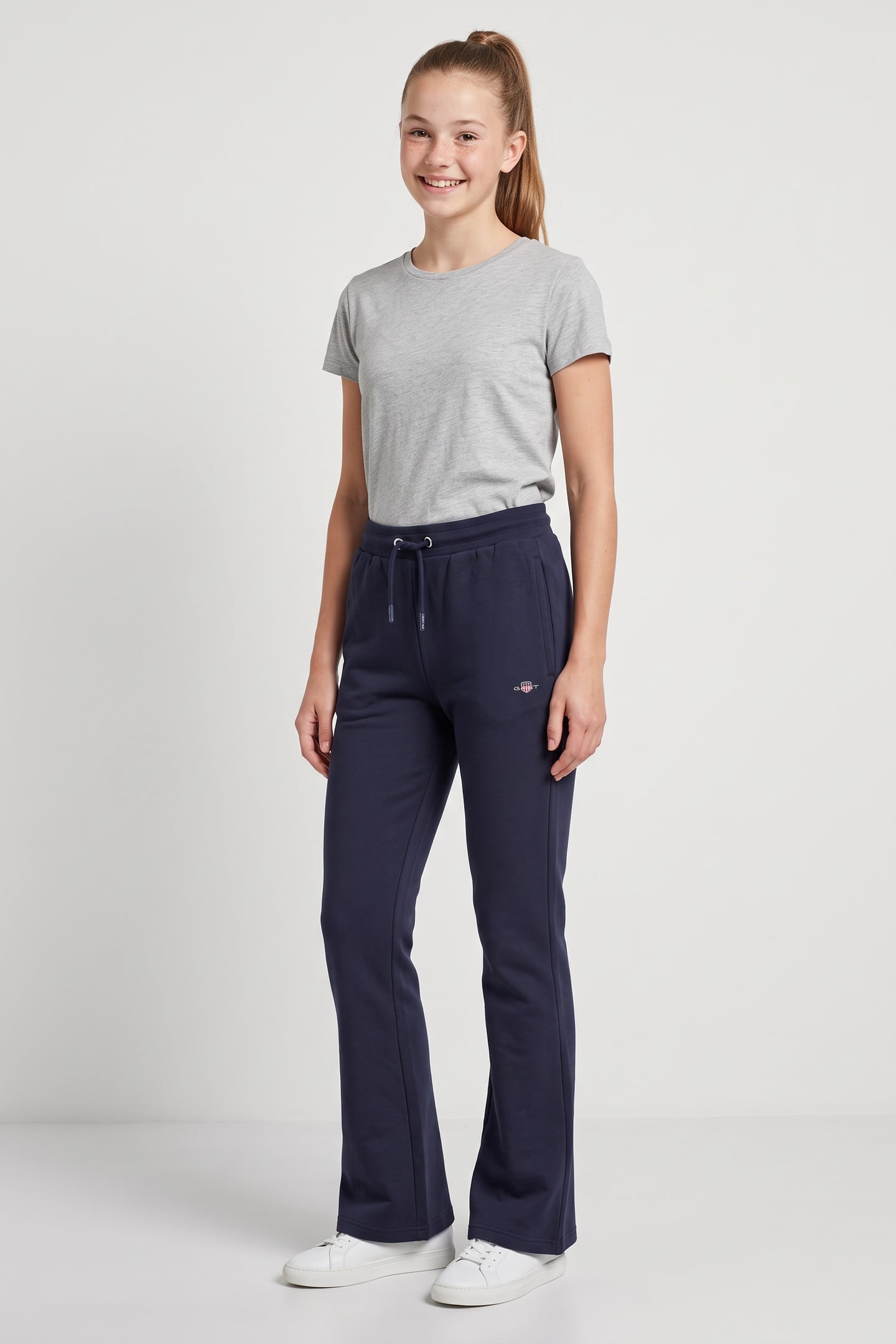 TEEN GIRLS SHIELD BOOTCUT SWEATPANTS EVENING BLUE 1