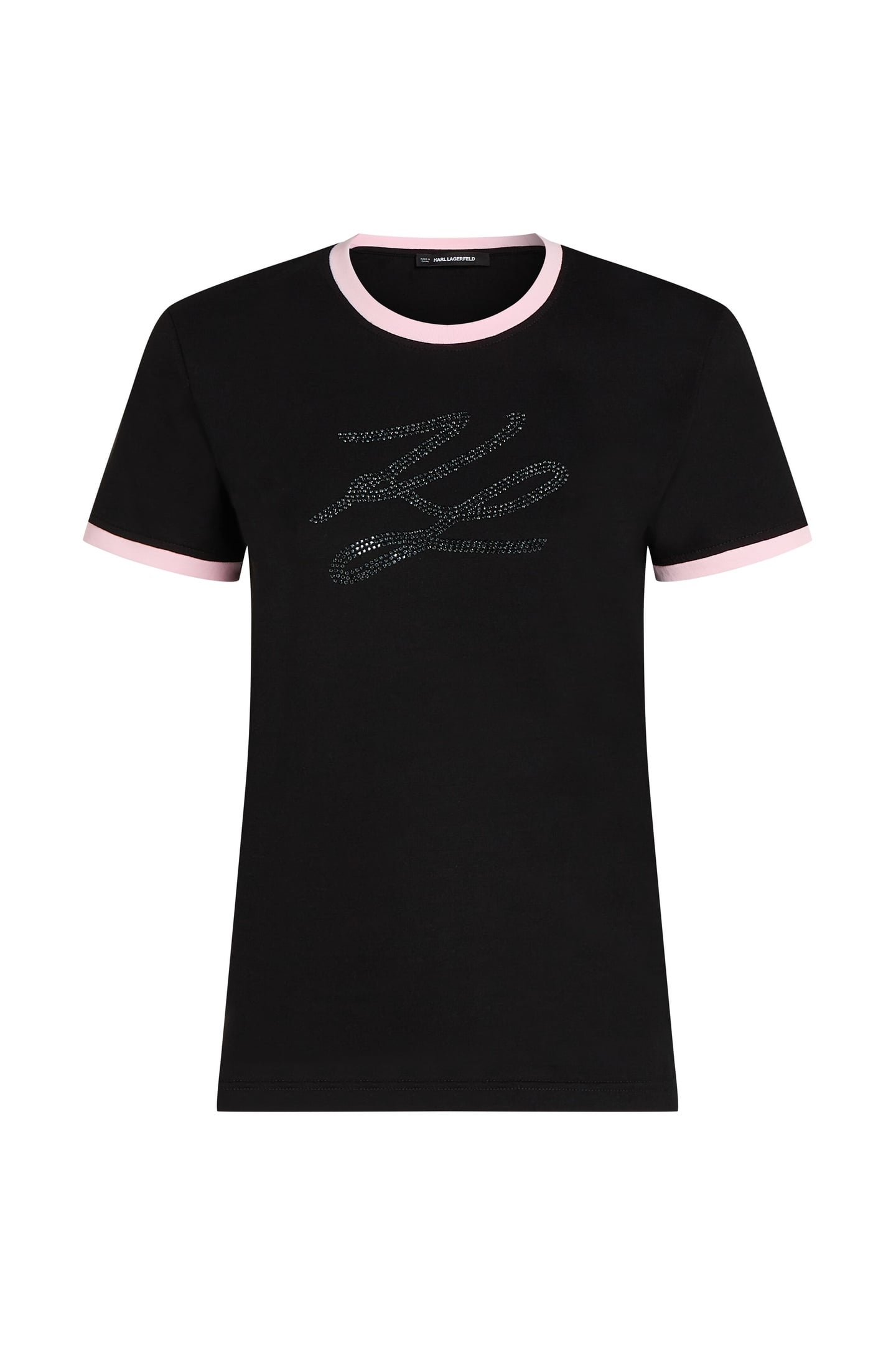 KL RHINESTONE SLIM T-SHIRT BLACK 4