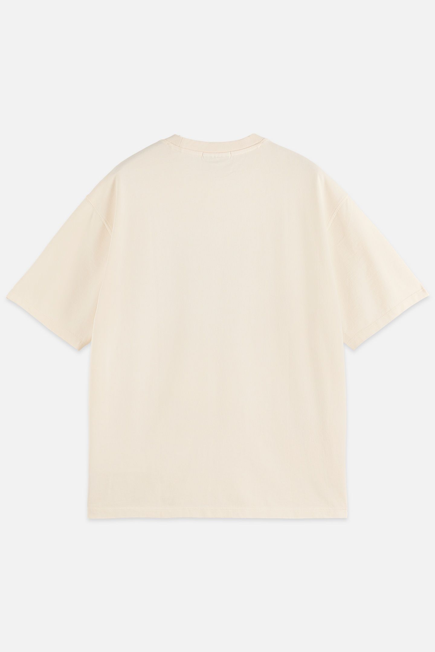 CROSS-STITCHED FRONT ARTWORK LOOSE-FIT T-SHIRT LIGHT BEIGE 5