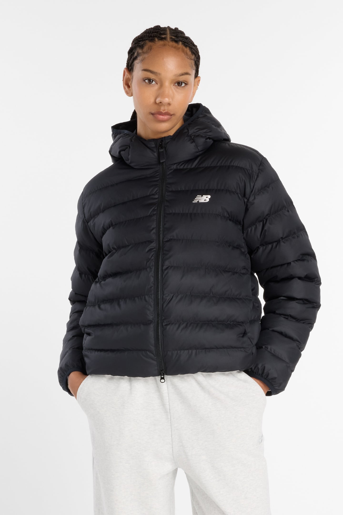 SPORT ESSENTIALS HOODED PUFFER BLACK 1