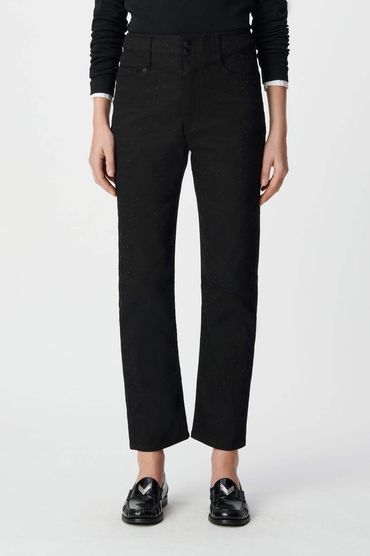 BLACK DIAMANTÉ ALICE SLOUCHY JEANS 1