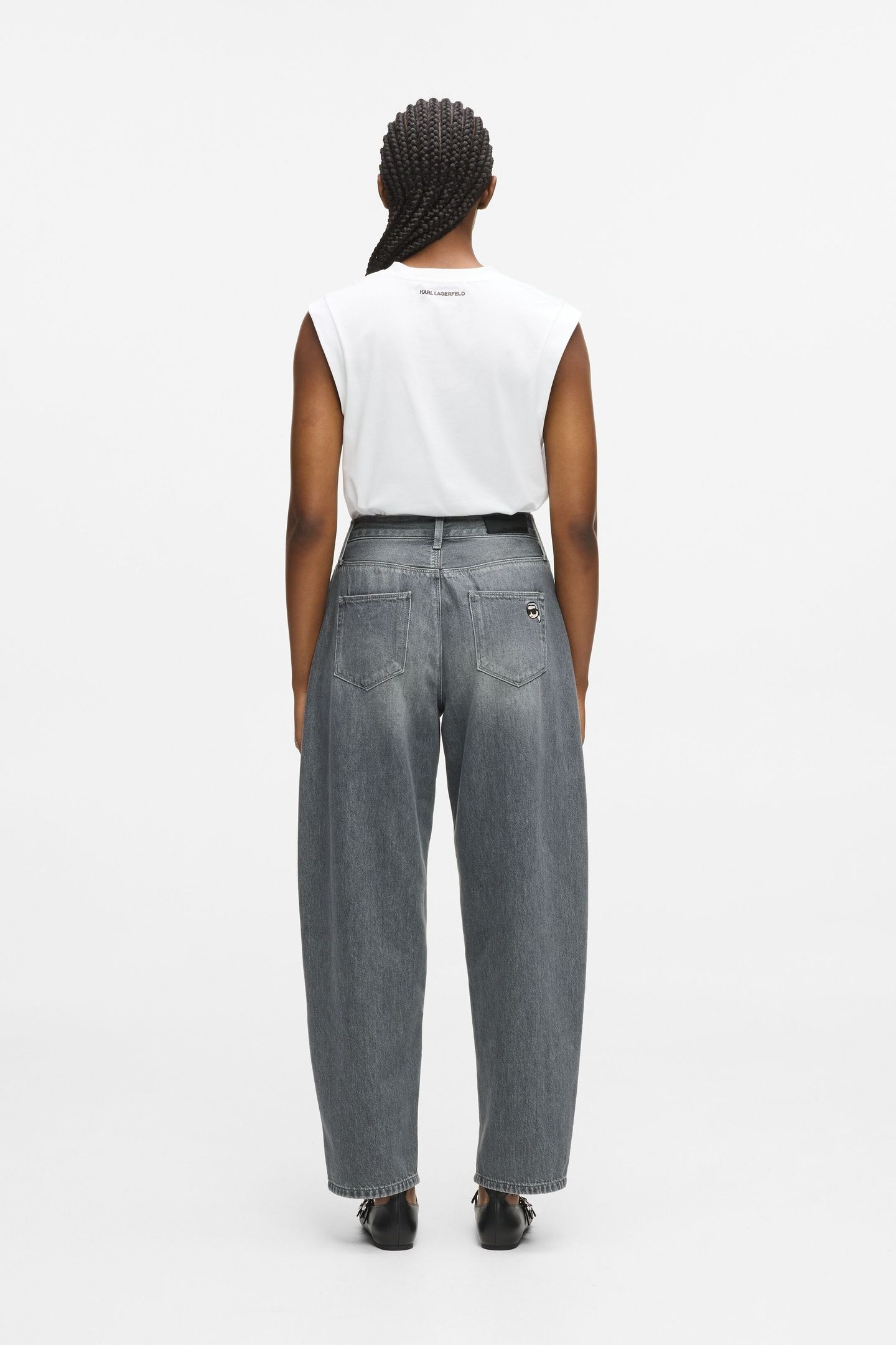 IKON BARREL DENIM PANTS WASHED LIGHT GREY 3