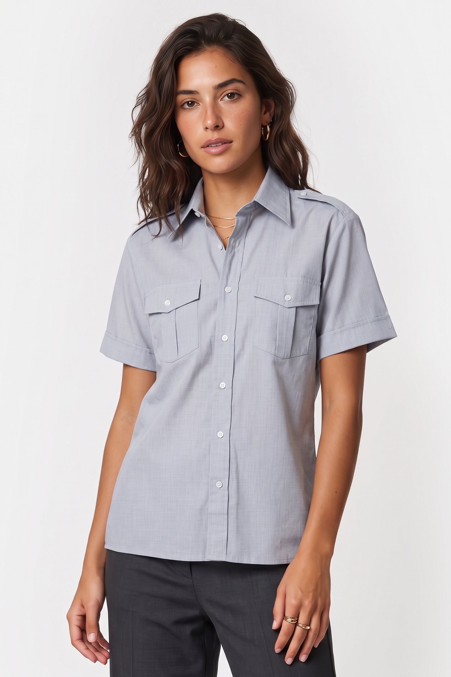 UNISEX POLICEMAN SHIRT LIGHT GREY 3