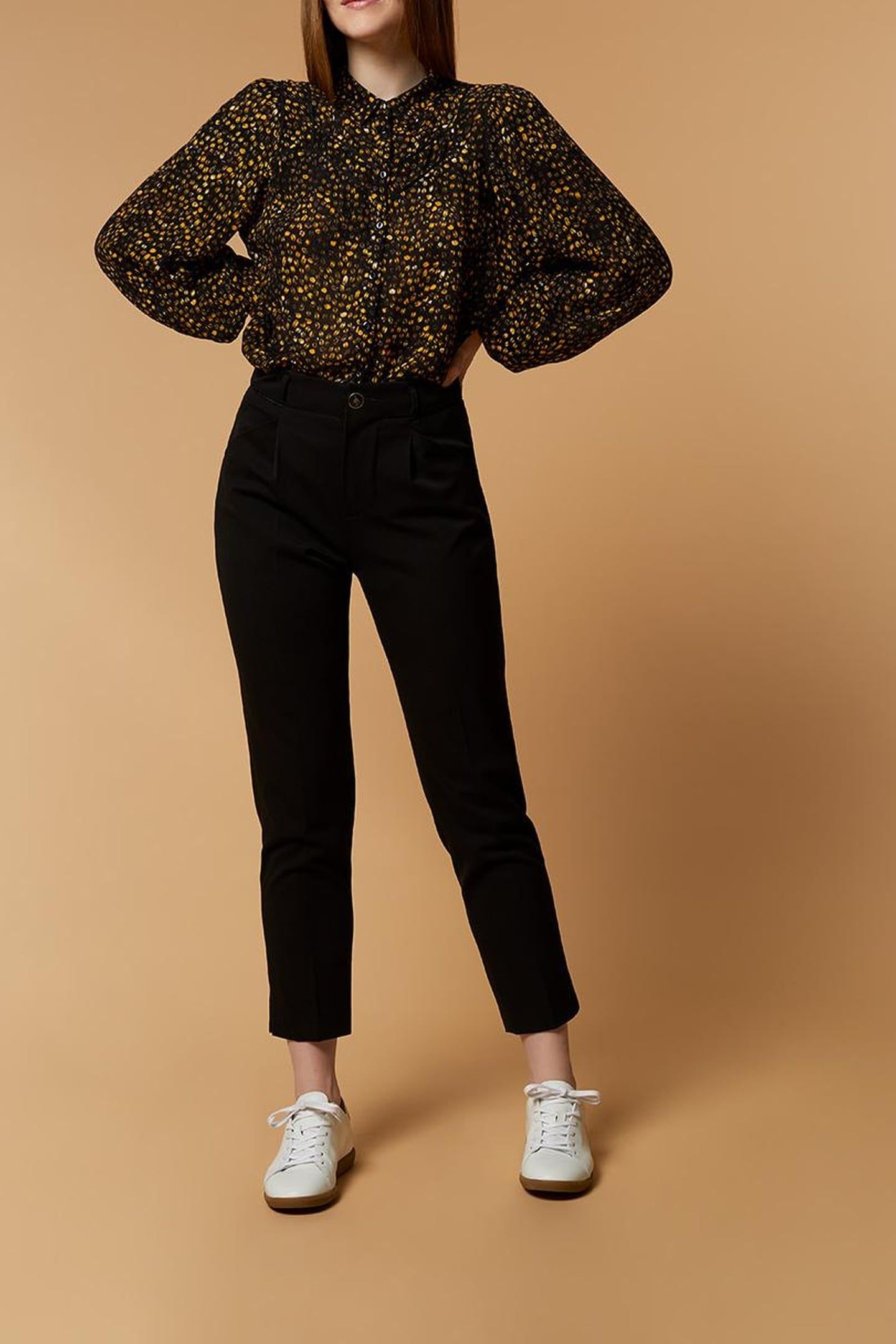 POPPY . BLACK STRAIGHT PANTS IN COLD WOOL 1