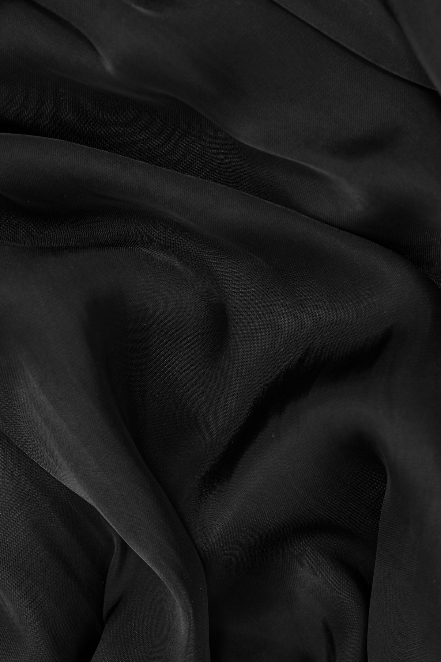 BLACK SATIN TROMPE-L'OEIL SHIRT DRESS 7