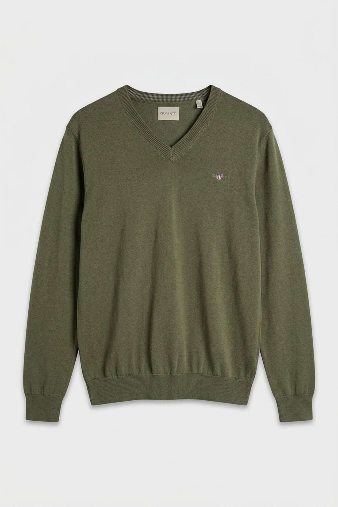 CLASSIC COTTON V-NECK DRY HERB GREEN 3