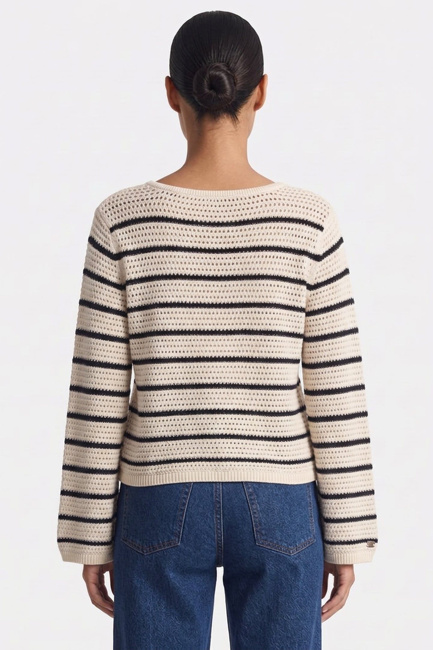 POINTELLE CROCHET IVORY PETAL/DARK NIGHT NAVY 2