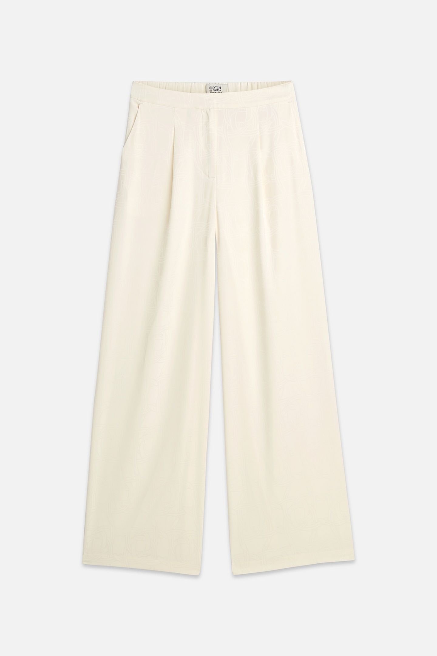 ELENI - JAQUARD HIGH RISE WIDE LEG PYJAMA PANTS EGGNOG 2