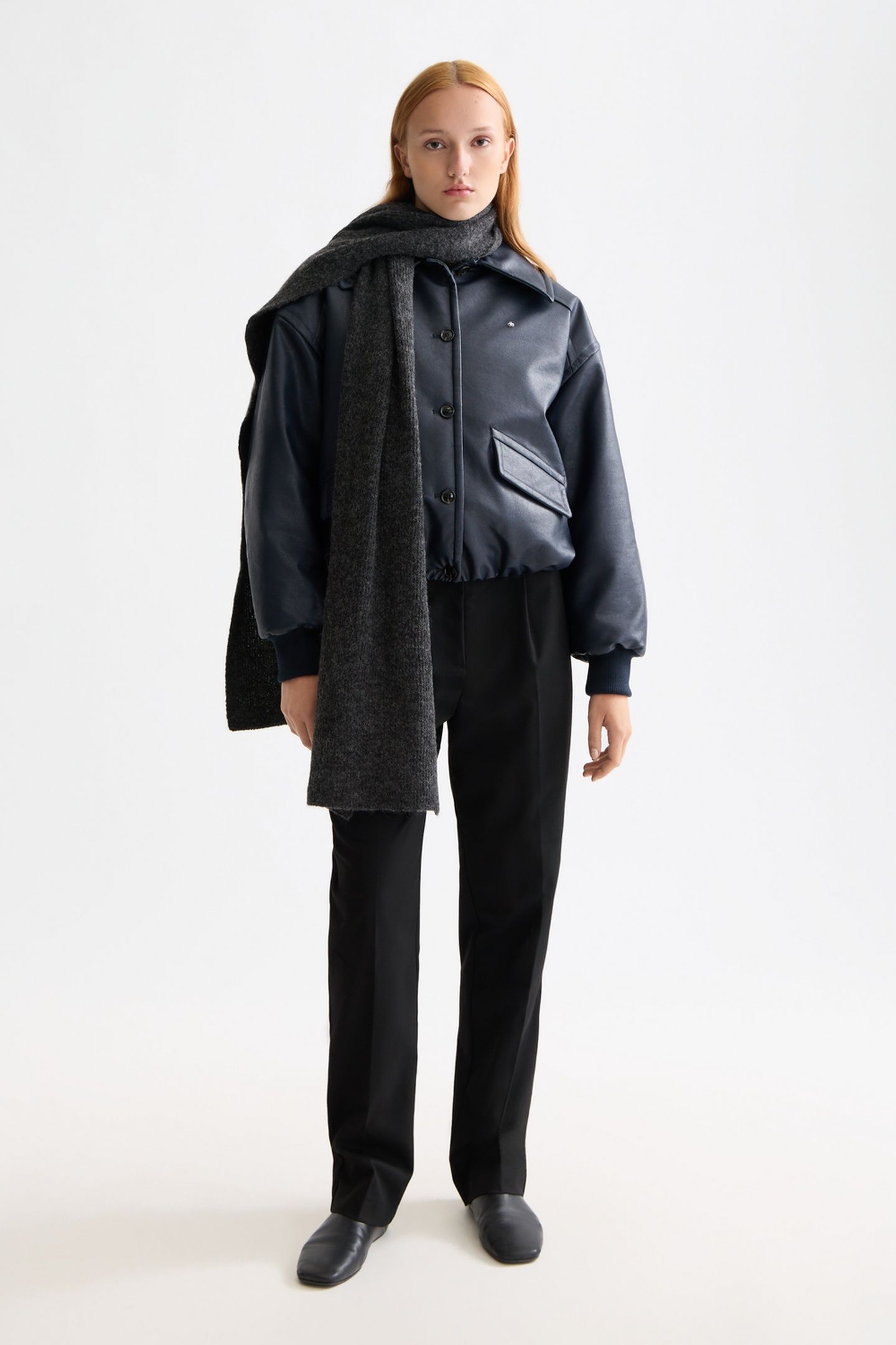 ROBYN HIGH RISE RELAXED GABARDINE TAPERED PANT METEORITE 3