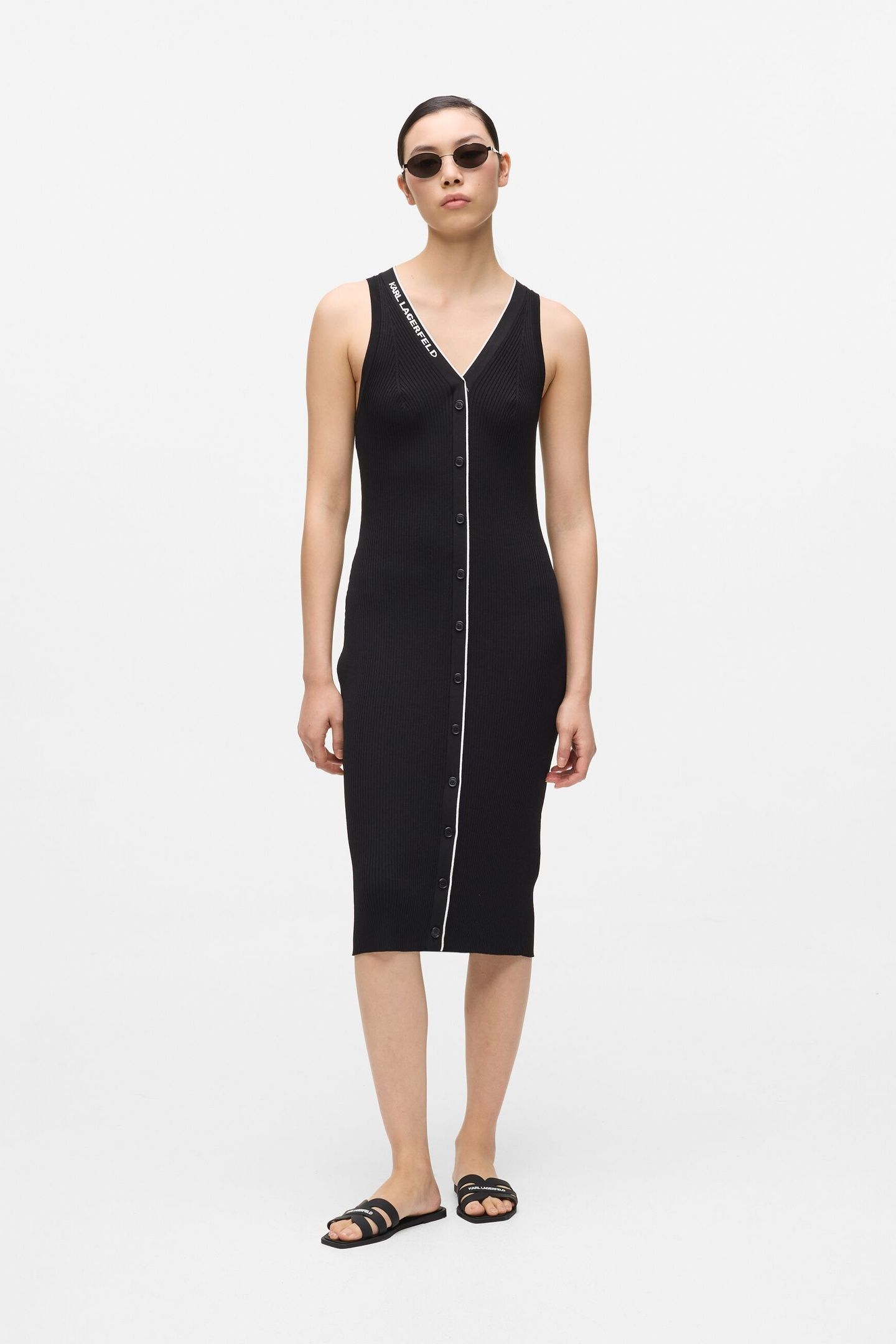 LOGO KNIT DRESS BLACK/WHITE 2