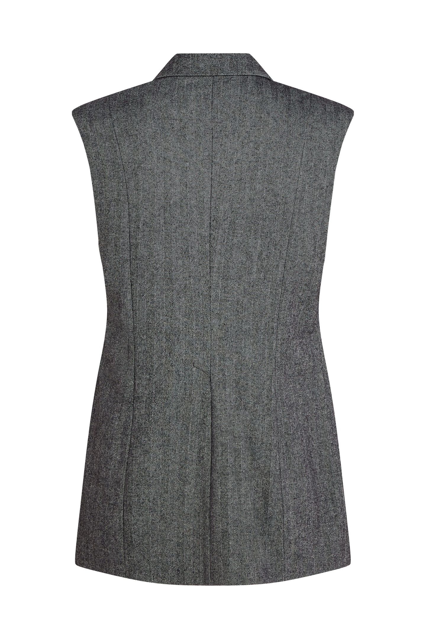 EMBELLISHED LAPEL TWEED GILET GREY/BLACK 5
