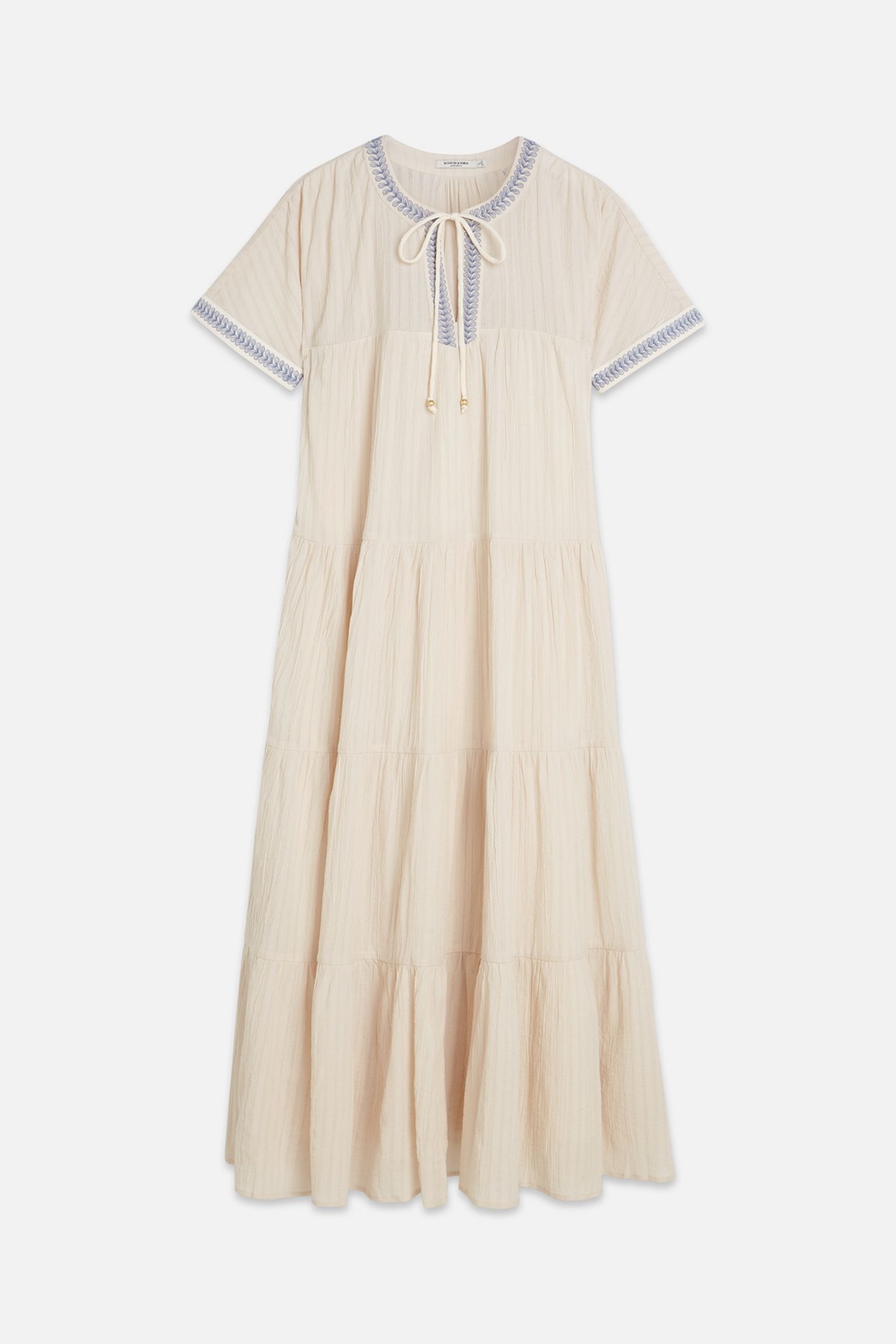 COTTON CREPE ANKLE LENGTH CAFTAN DRESS FOG 5