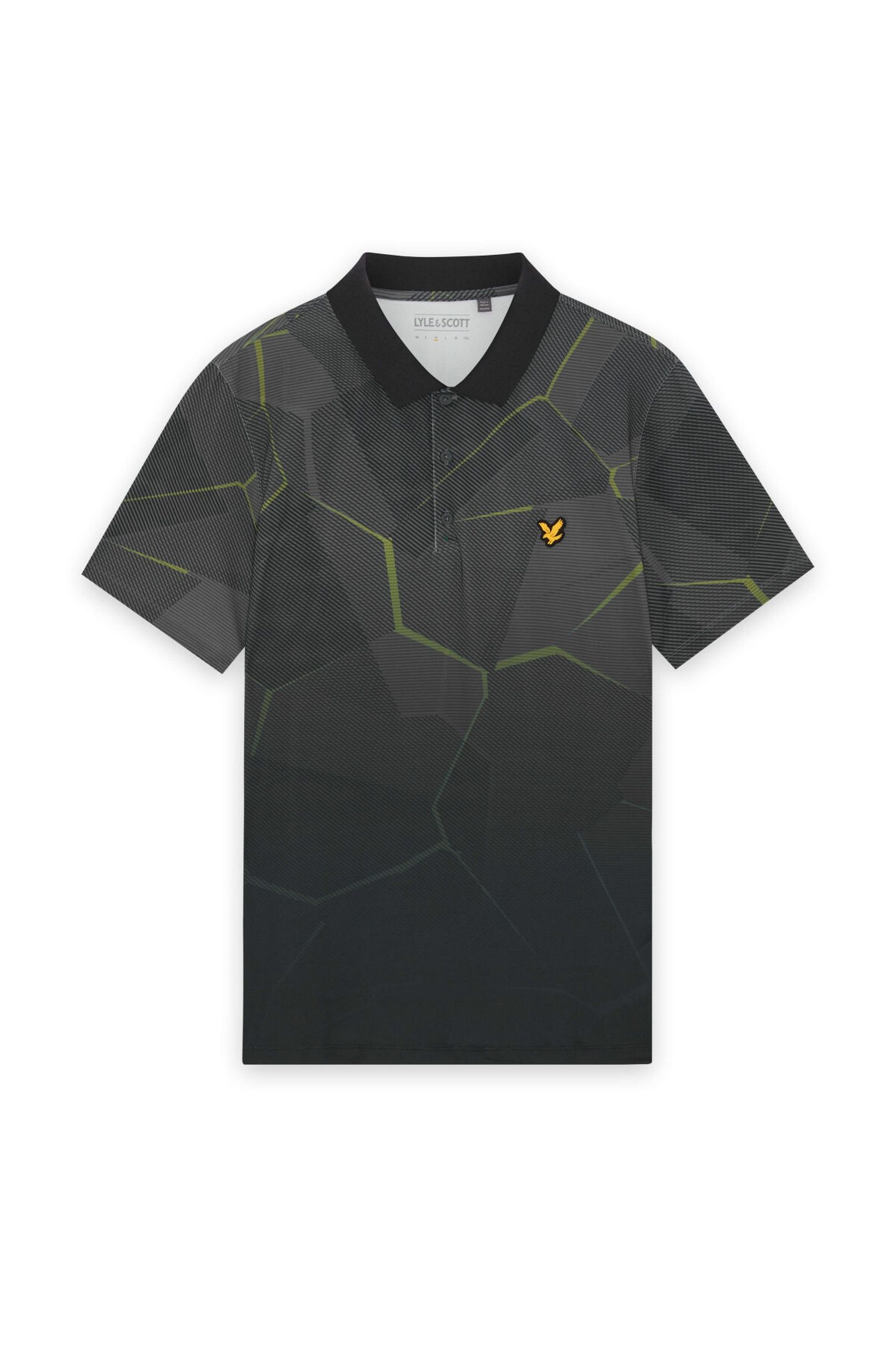 GOLF GEOMETRIC PRINT POLO JET BLACK 4