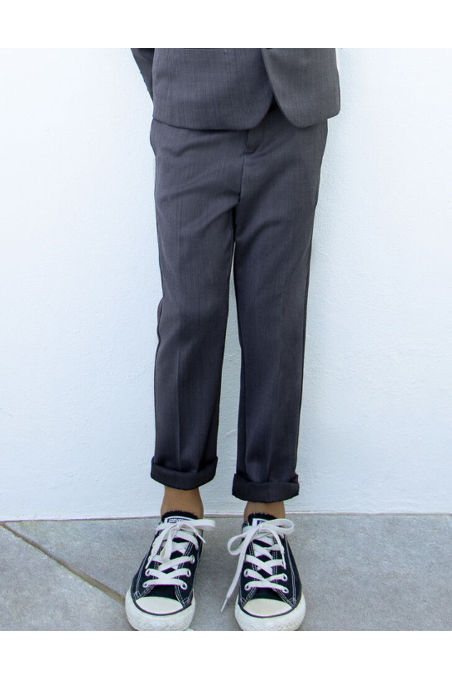 BOYS' NAVY SEMI_PLAIN SUIT TROUSERS 3