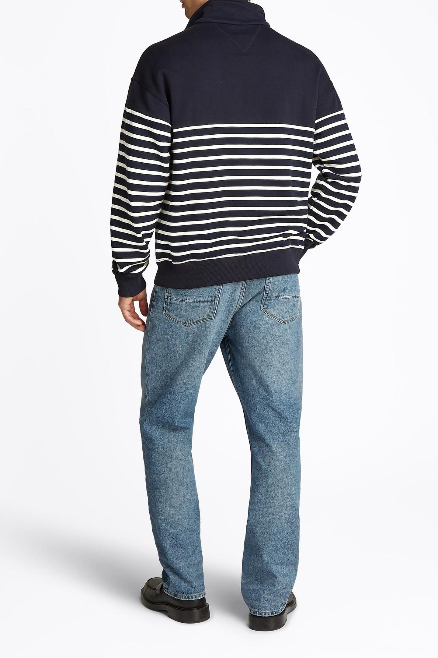 PLACED STRIPE 1/4 ZIP DESERT SKY/IVORY PETAL 7