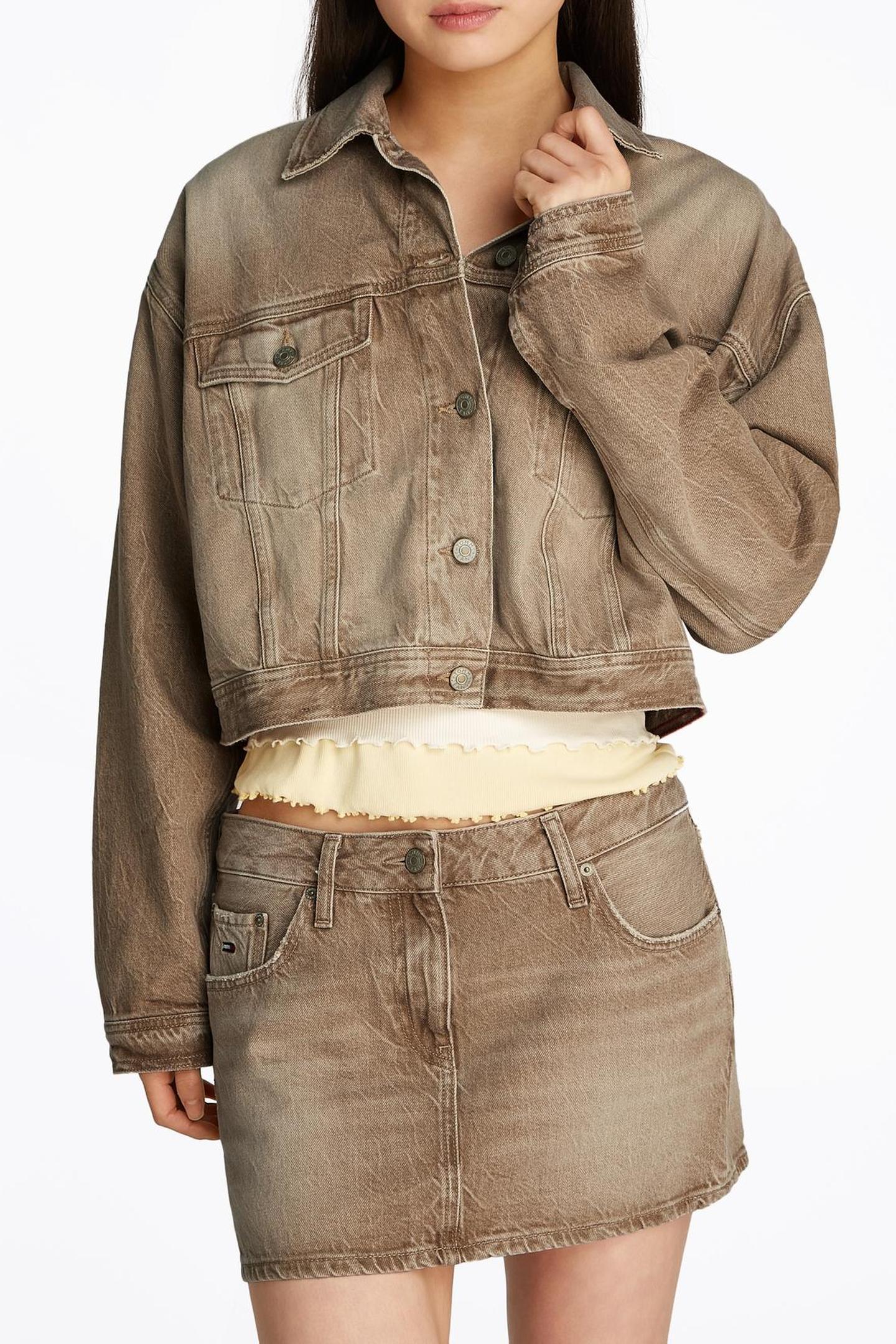 OVERSIZED CROP TRUCKER JACKET DENIM COLOR 3