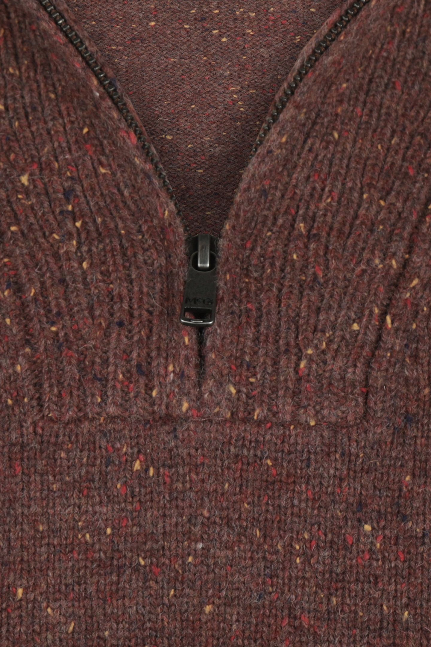 ZIP MOCK FISHERMANS SWEATER CHOCOLATE BROWN 8