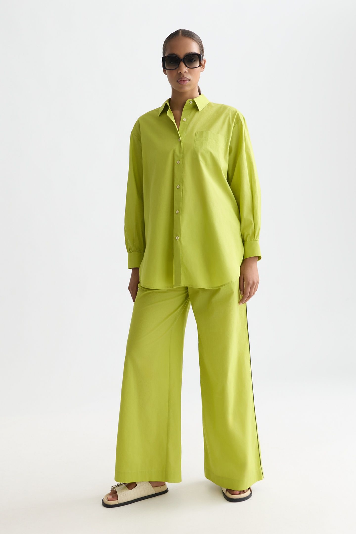 COTTON VOILE OVERSIZED SHIRT GREEN OASIS 3