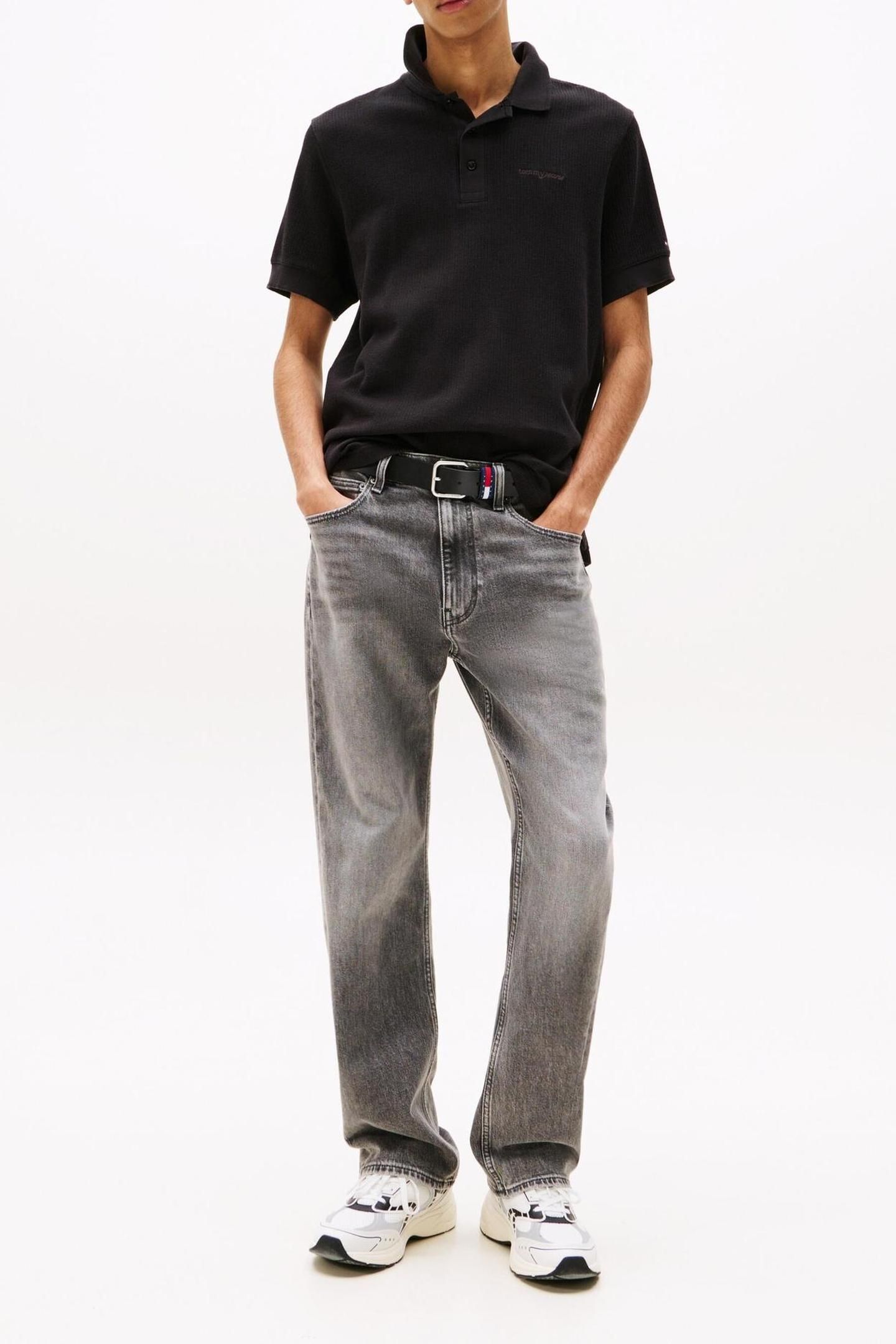 TJM REG WAFFLE POLO BLACK 2