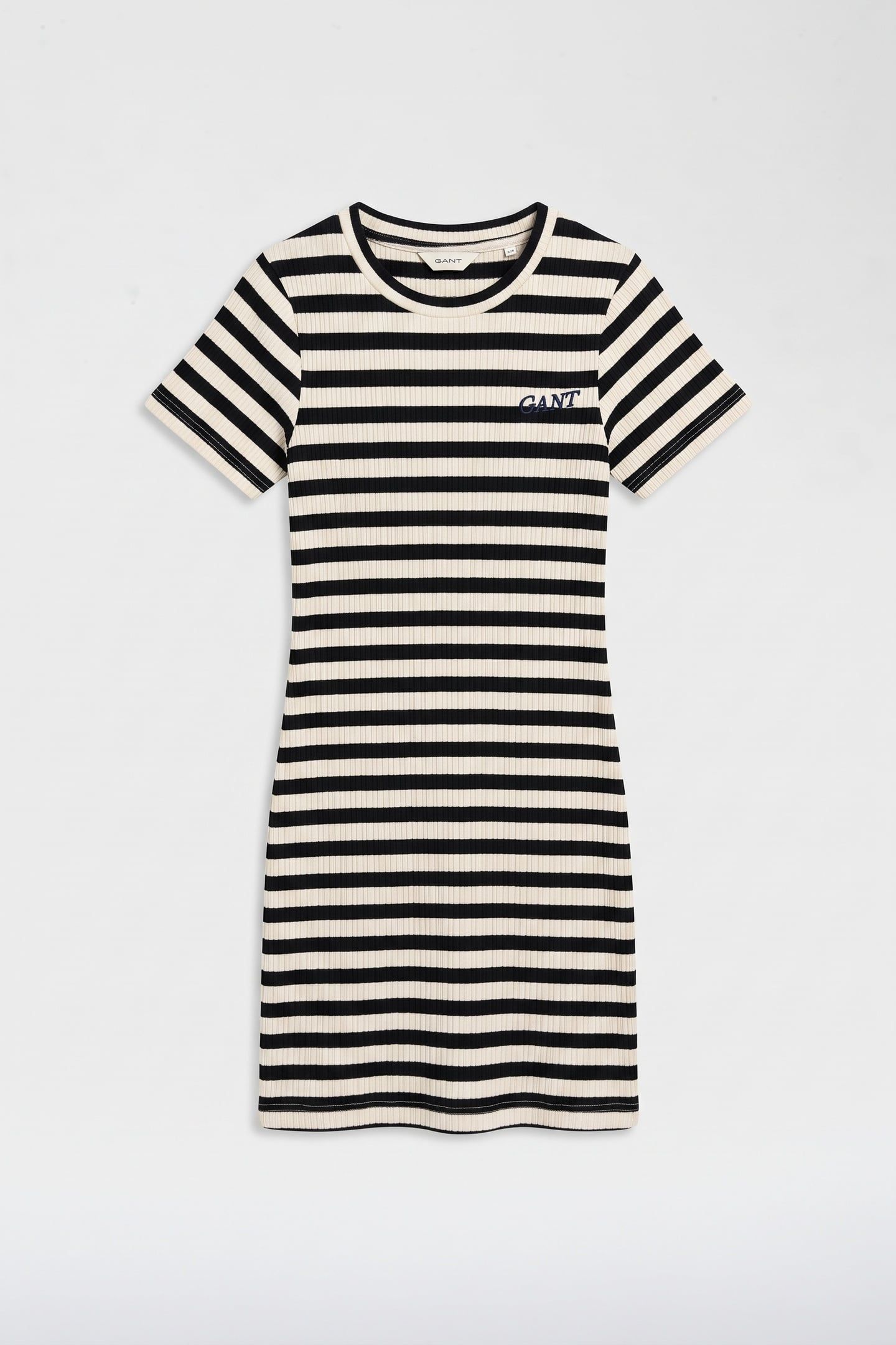 TEEN GIRLS STRIPED RIB T-SHIRT DRESS EVENING BLUE 2