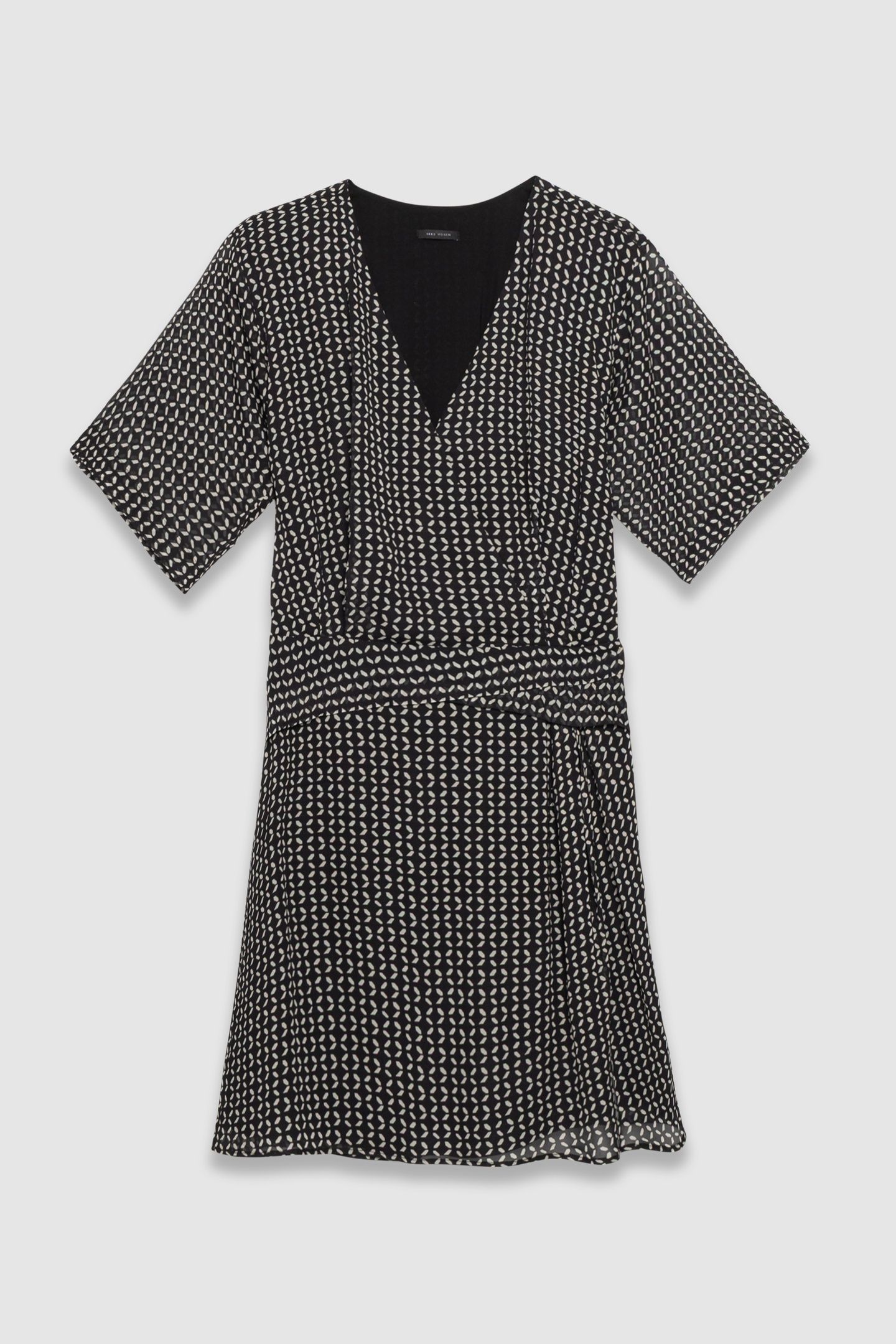 BLACK FLUID DRESS WITH GEOMETRIC PRINT 4