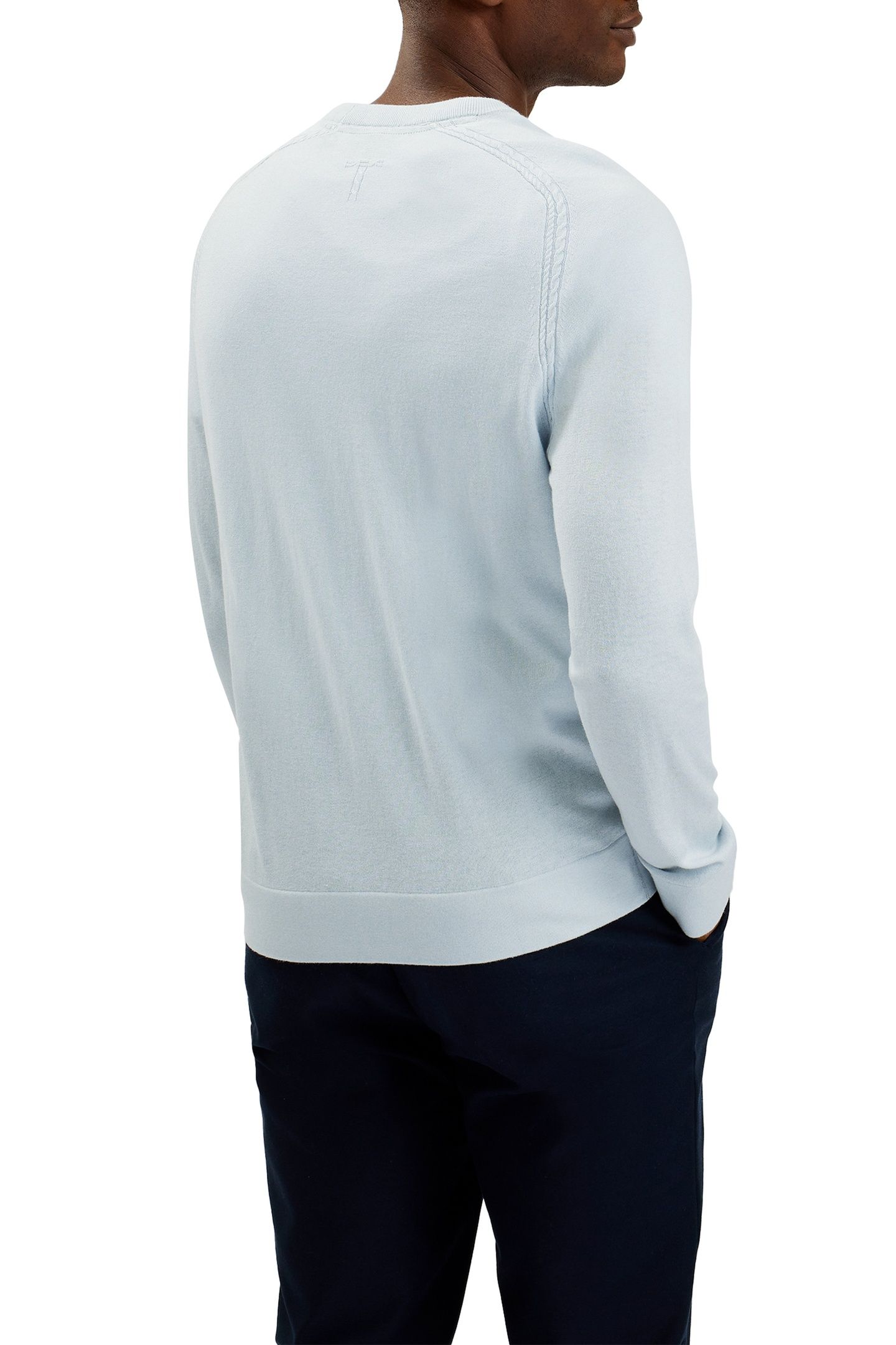 TIVOL LS REGULAR SILK BLEND CREW NECK PL-BLUE 2
