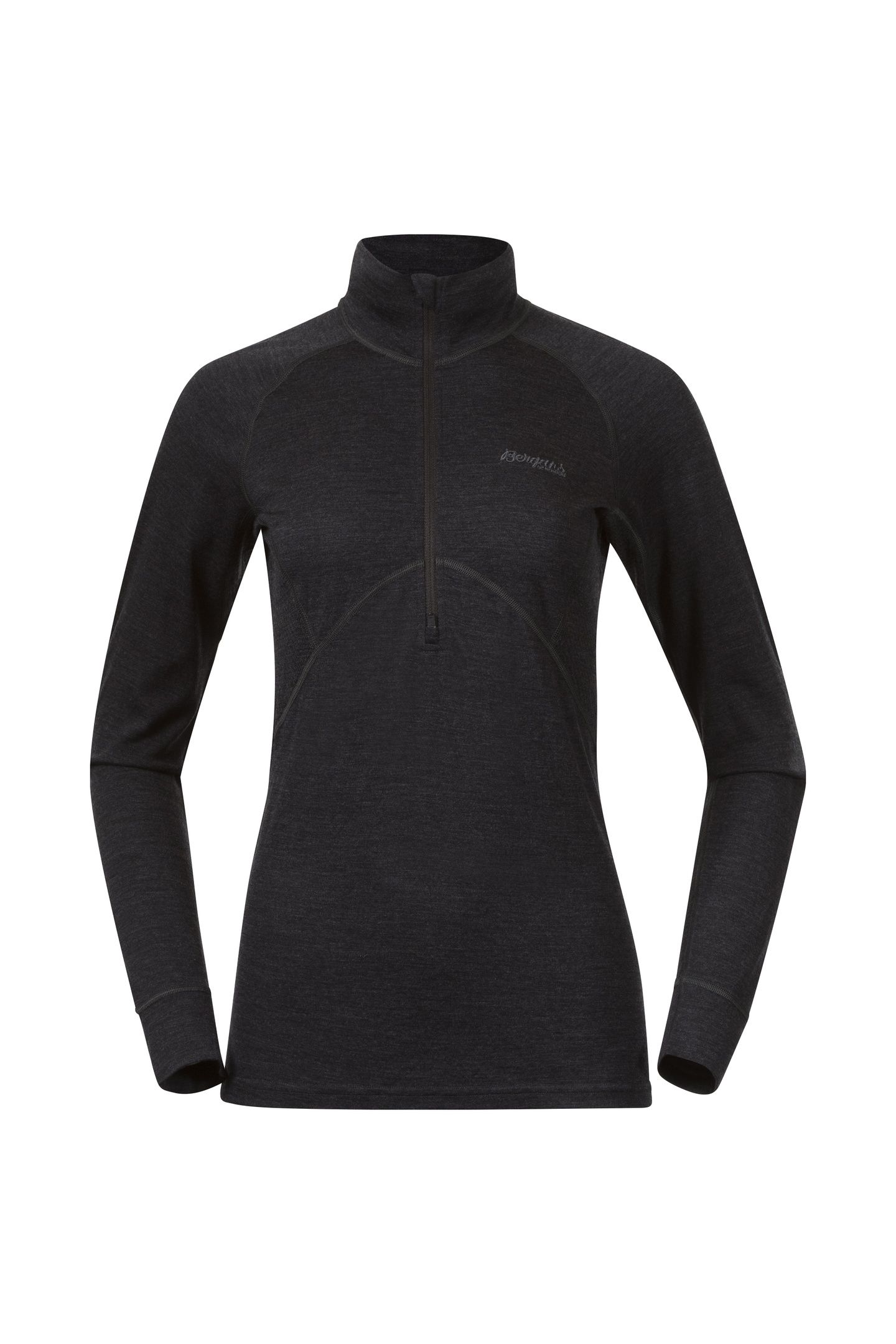 INNER:PURE W HALF ZIP SOLID CHARCOAL 1