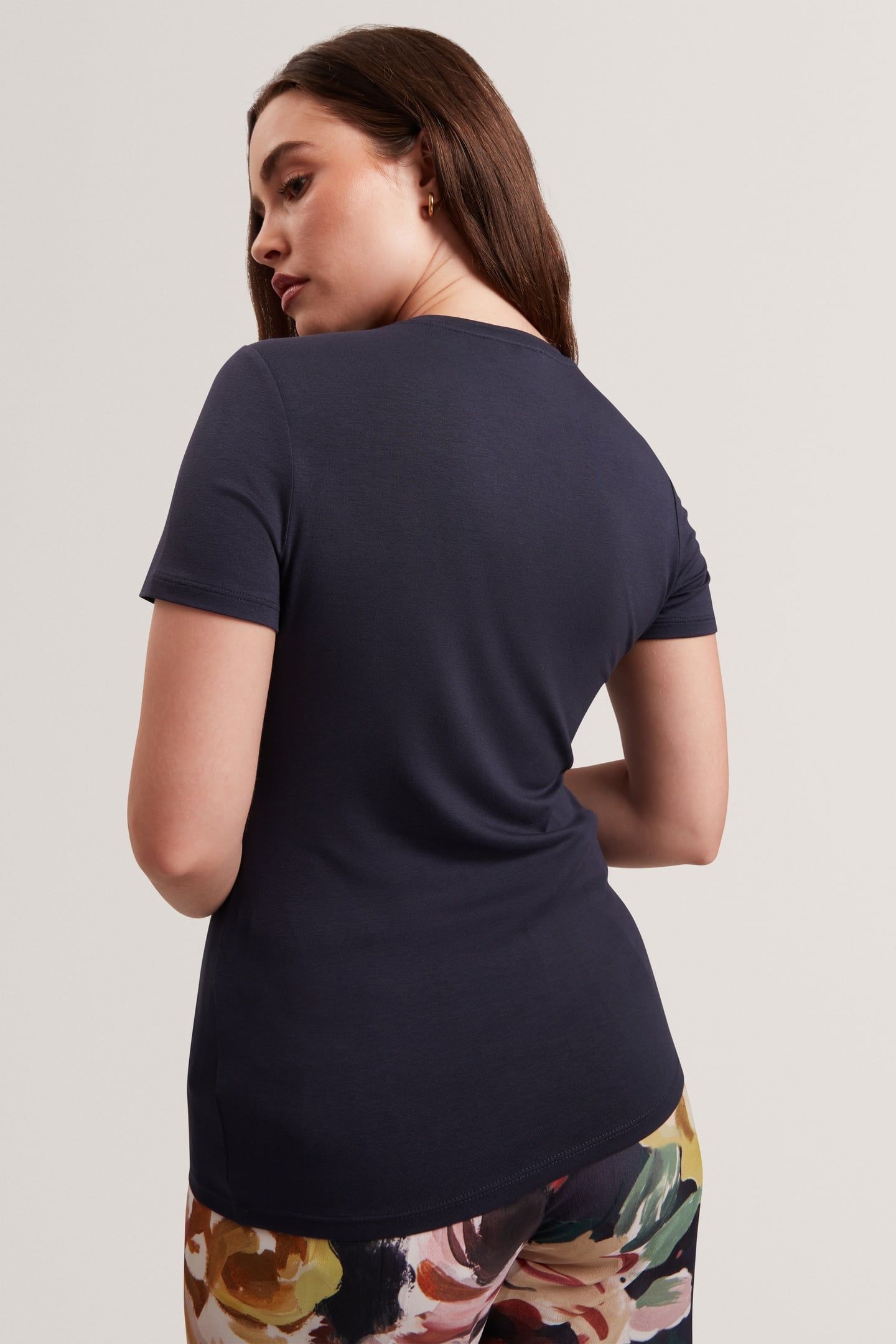 PRINTED FITTED TEE NAVY 2