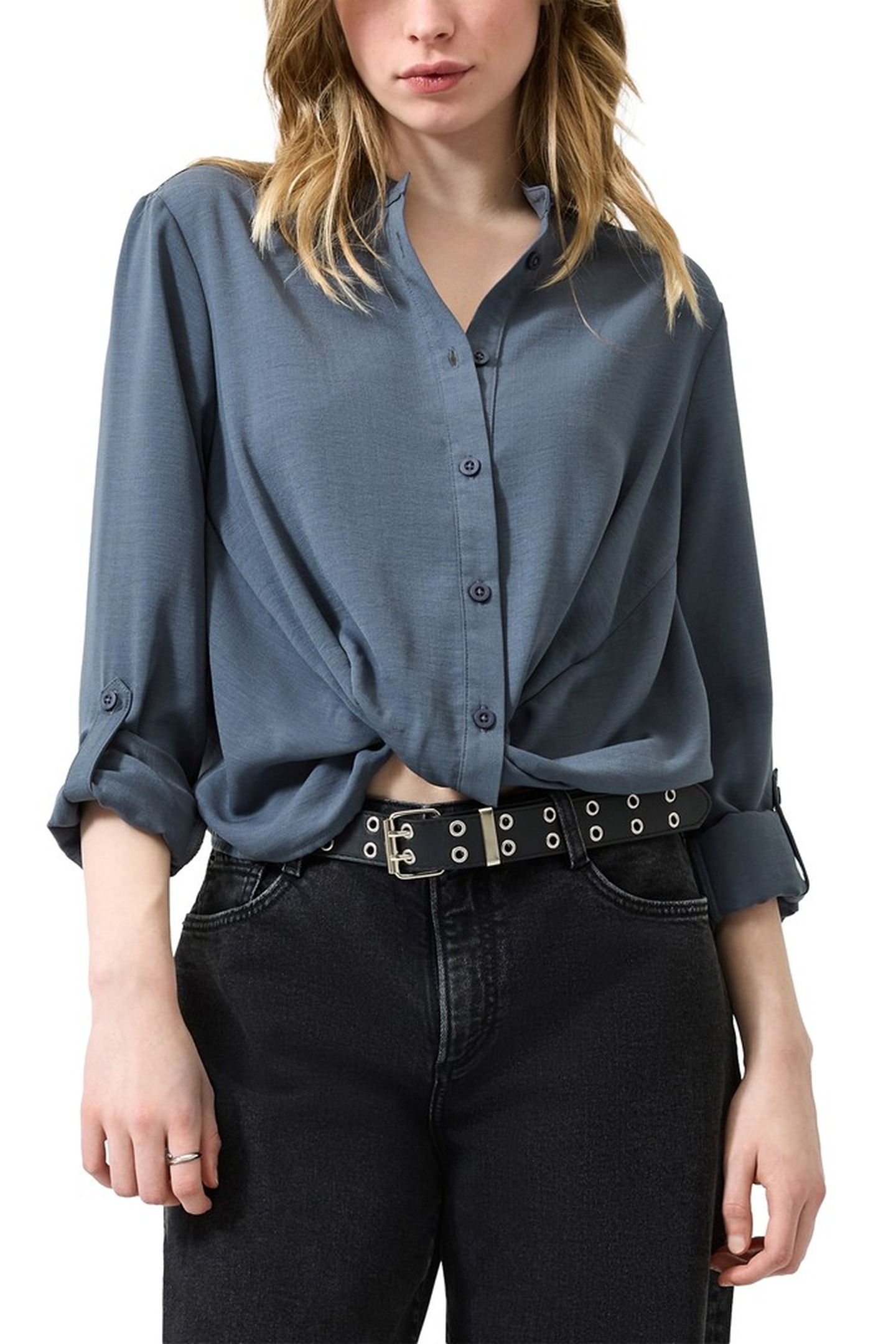 S.OLIVER-QS BLOUSES GREY/BLACK 1