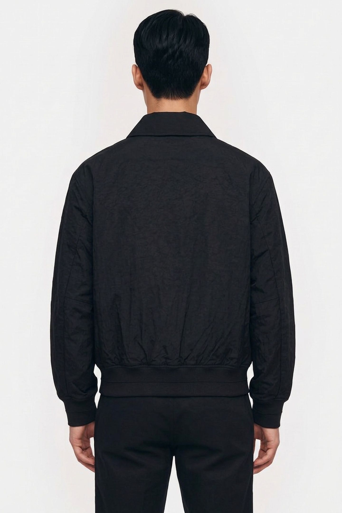 LS NYLON COLLARED JACKET BLACK 2