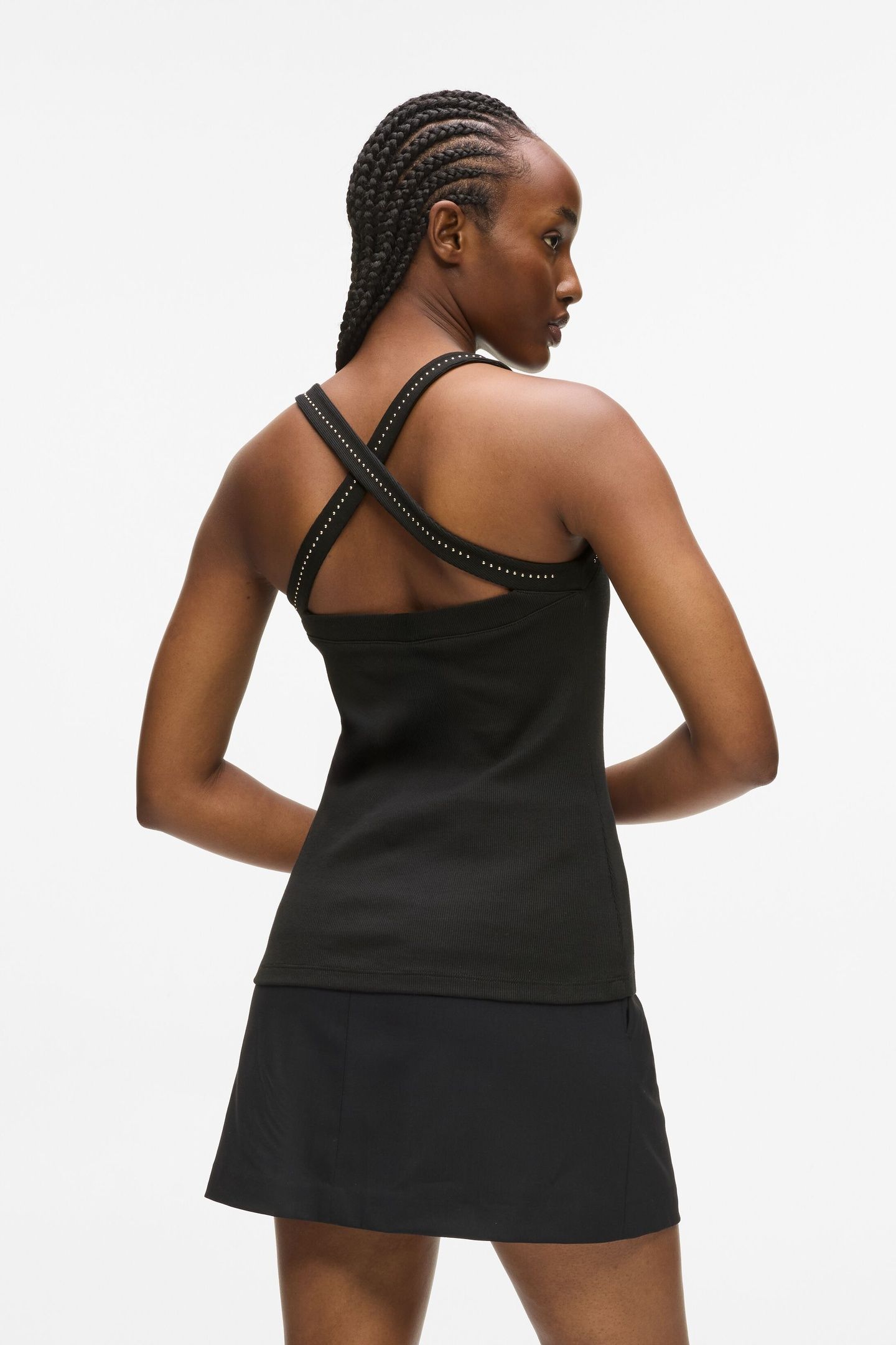 MINI STUD DETAIL TANK TOP BLACK 3