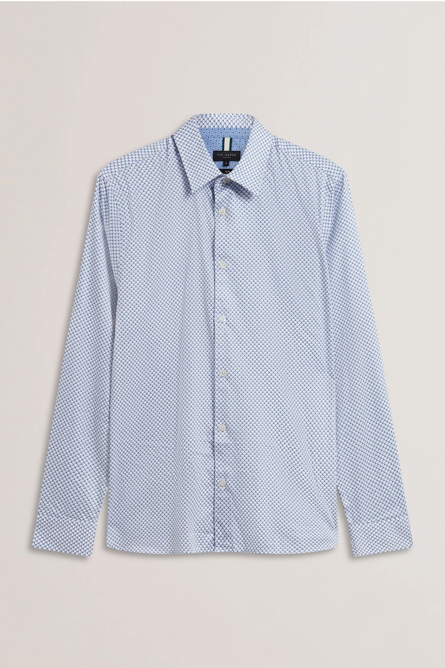 KAPLER LS SLIM TRIANGLE GEO PRINT SHIRT WHITE 3