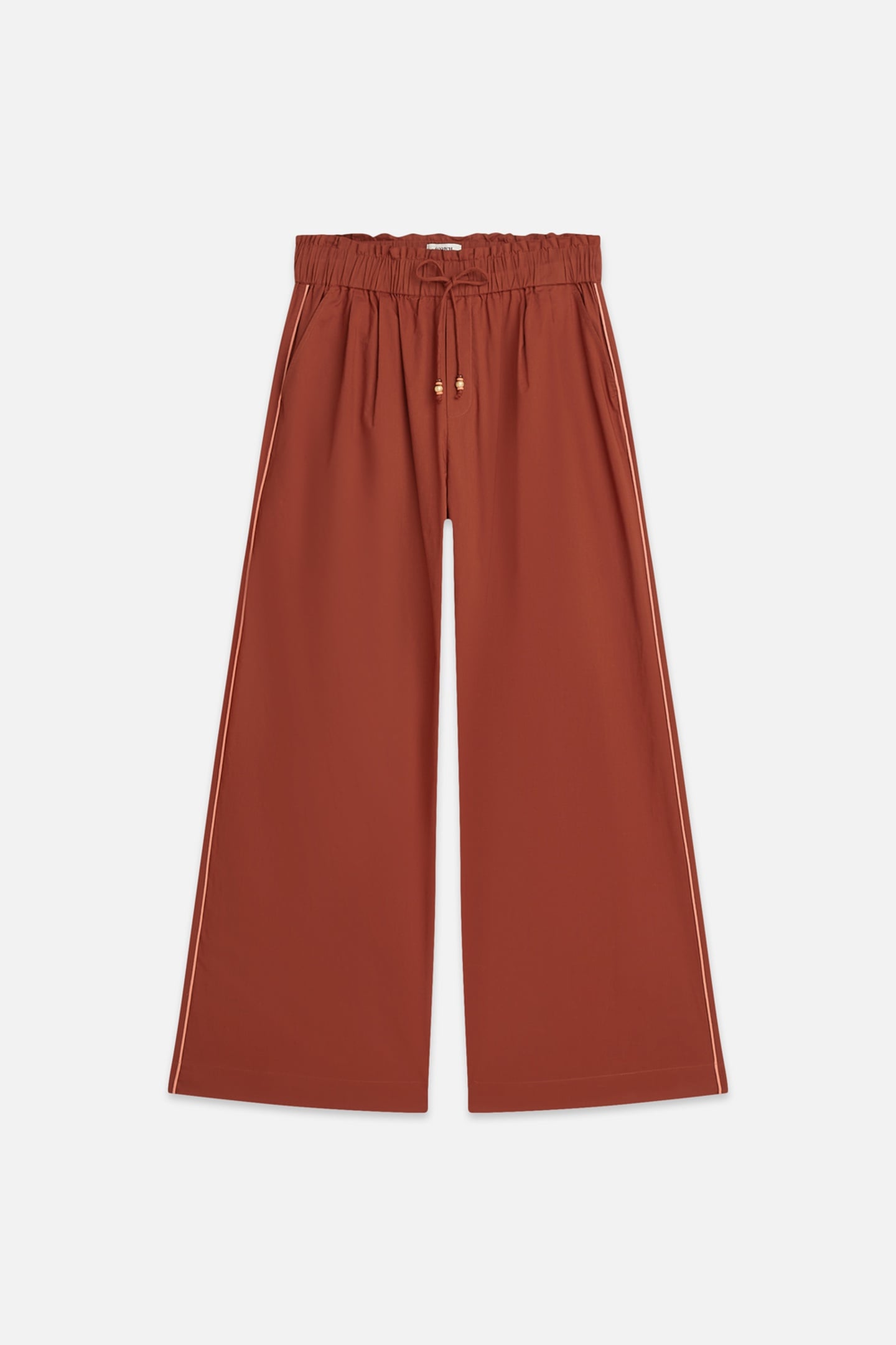 COTTON VOILE PULL ON BEACH PANTS BURNT HENNA 4