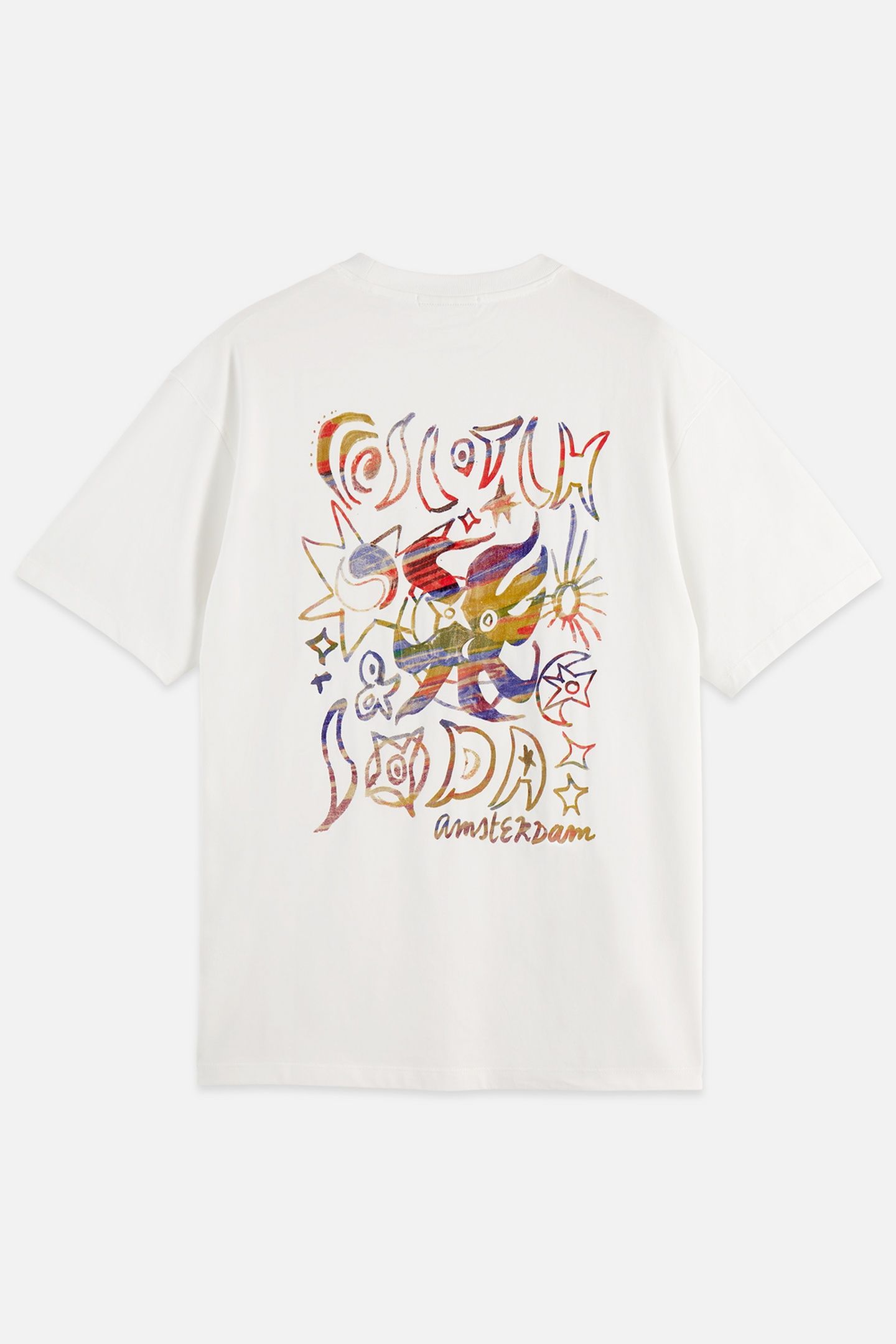 FRONT AND BACK ARTWORK RELAXED-FIT T-SHIRT WHITE/PASTEL 5