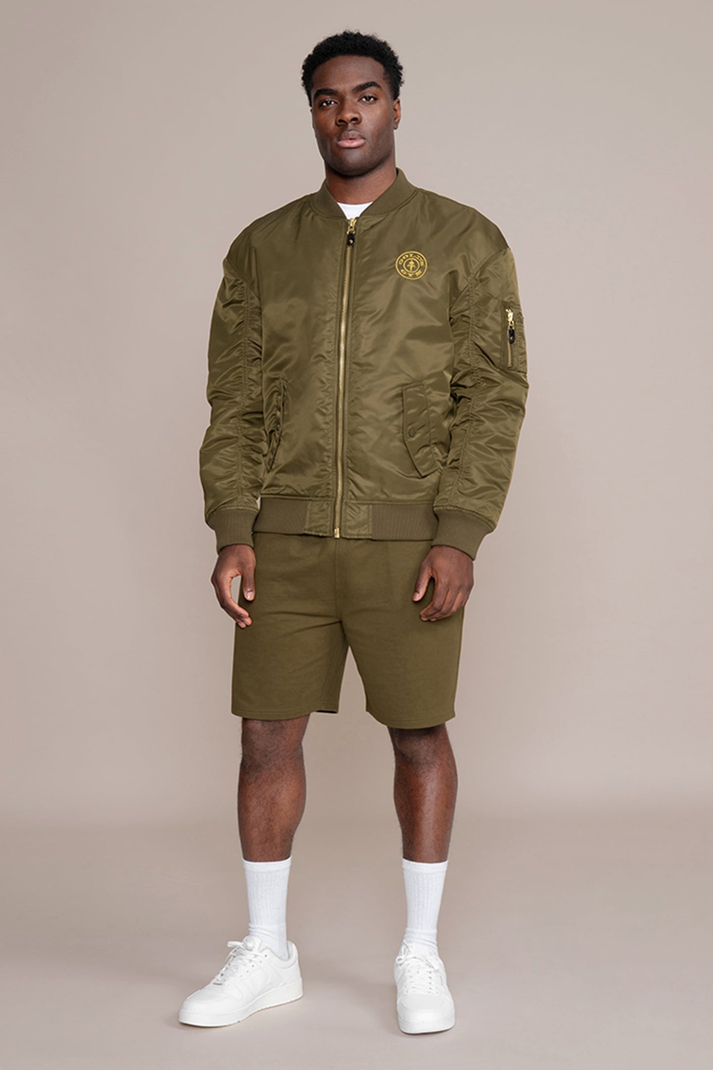 WEIGHT PLATE BOMBER JACKET OLIVE 3