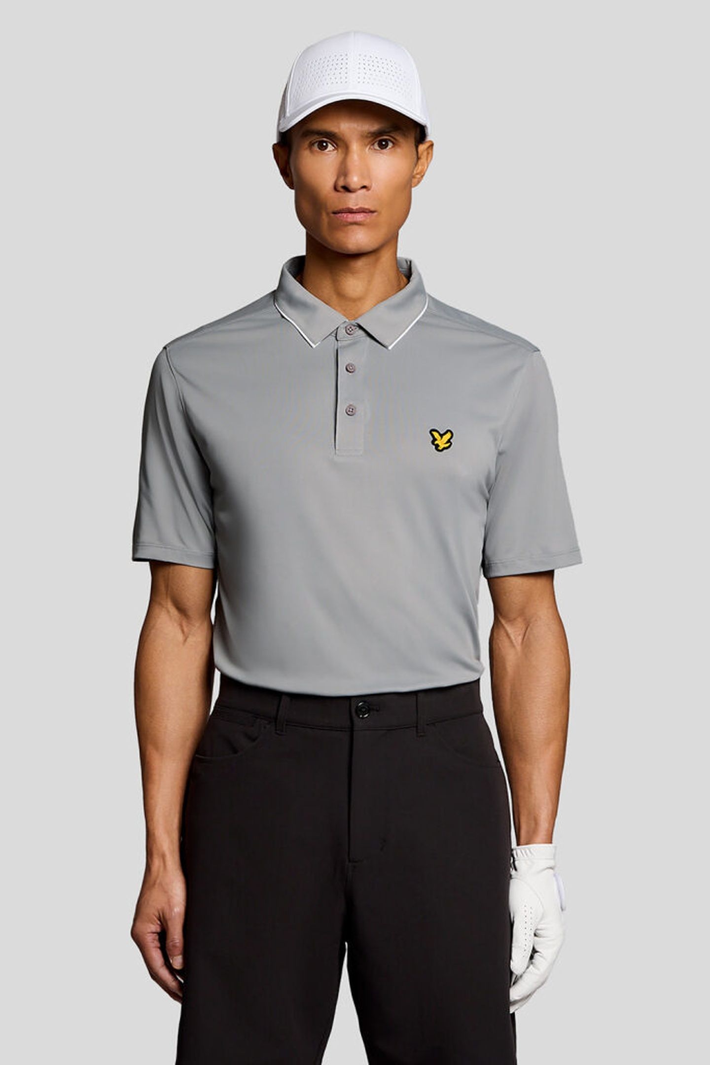 GOLF CONTRAST COLLAR POLO ULTIMATE GREY 1