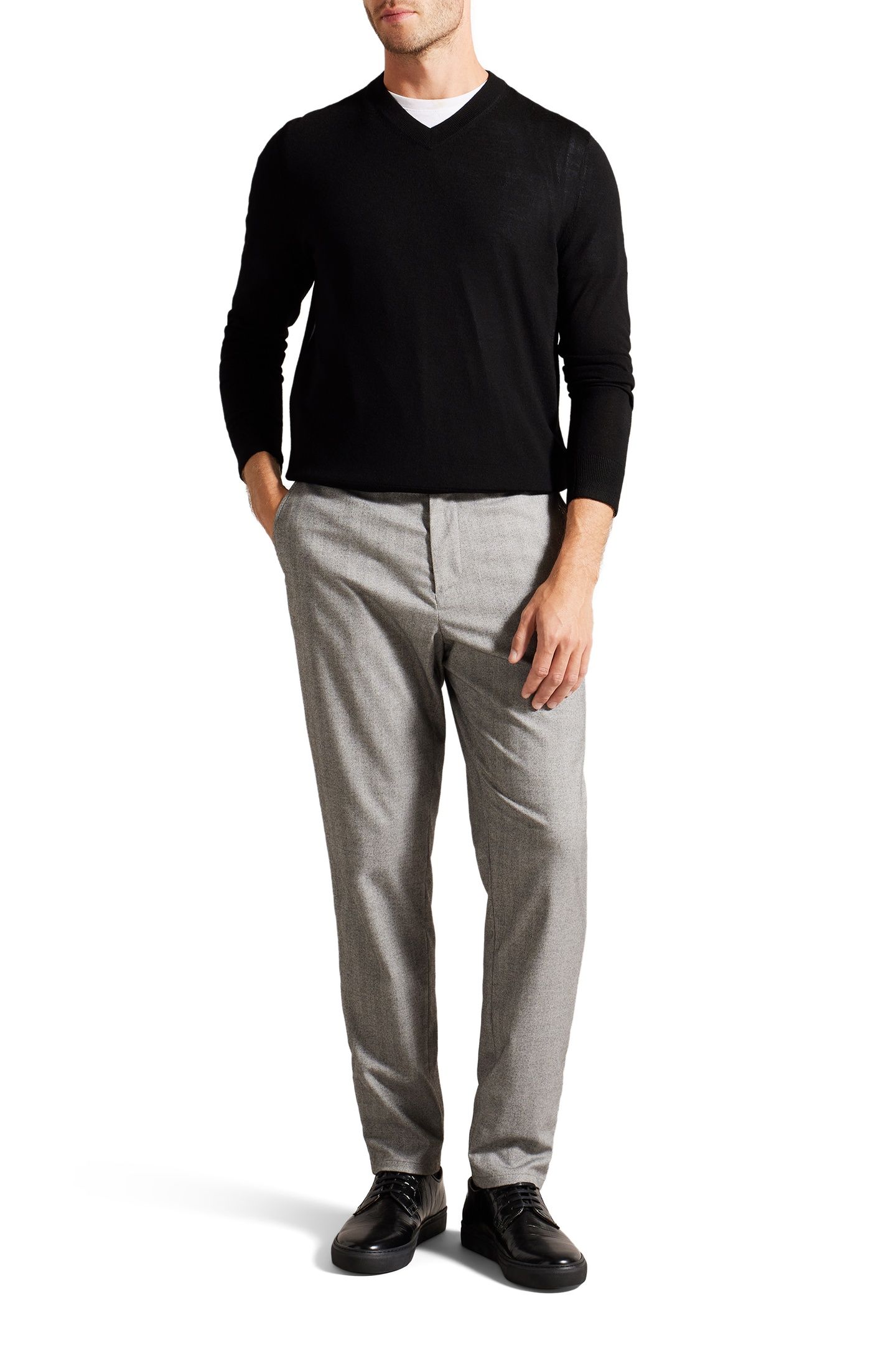 LAMBEH LS MERINO CORE V NECK BLACK 4
