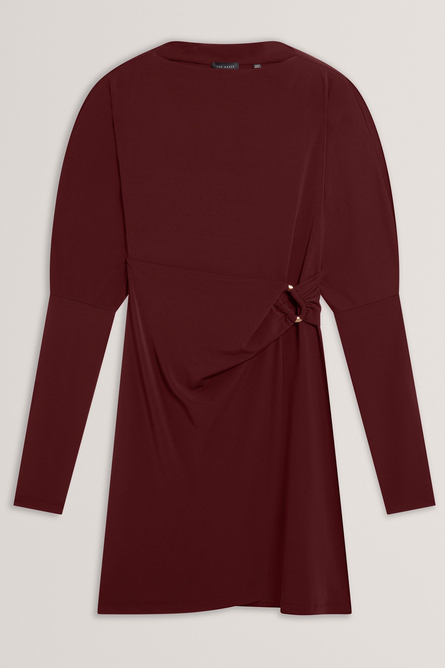 WRAP JERSEY MINI DRESS OXBLOOD 3