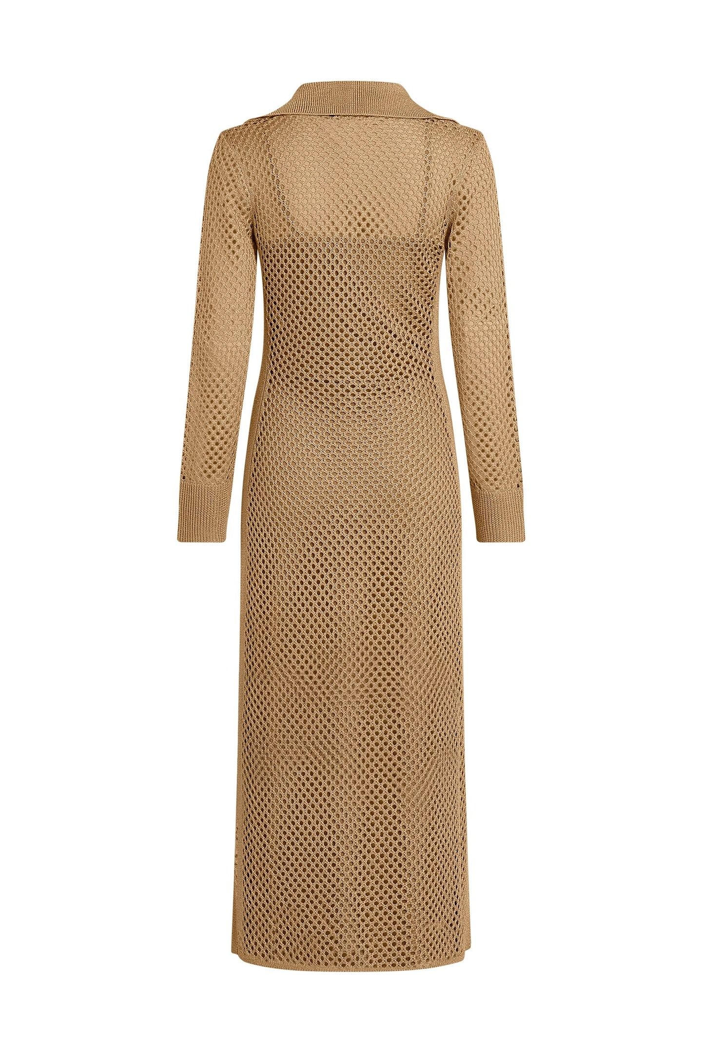 CROCHET KNIT DRESS NOUGAT 5