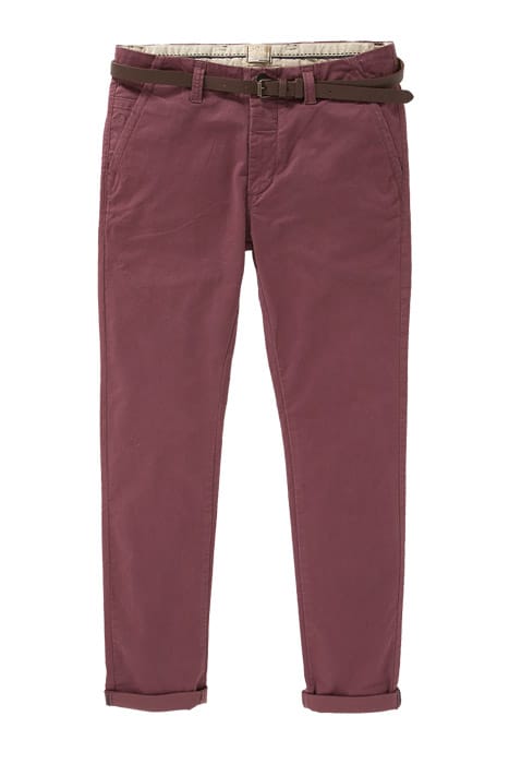 CHINO PANTS BELT STRETCH TWILL PALE VIOLET 1