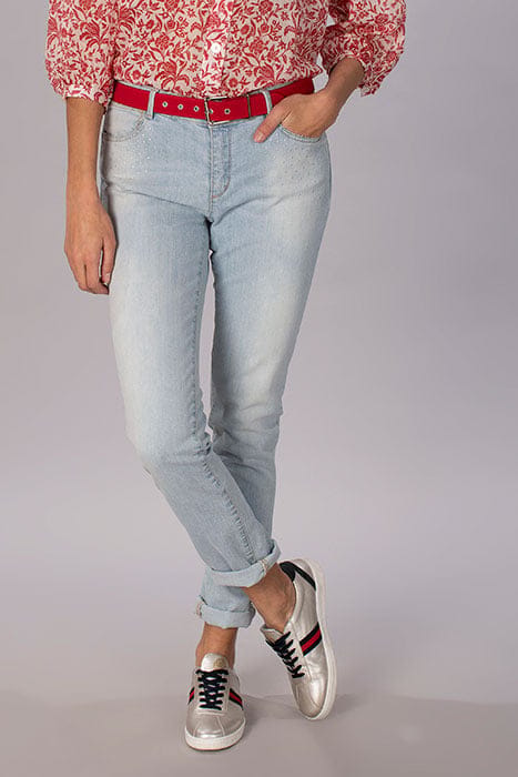 FITTED JEANS WITH STUDS BLUE 1