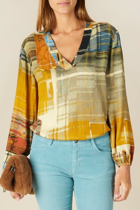 LOOSE V-NECK SHIRT MULTI W90191 2