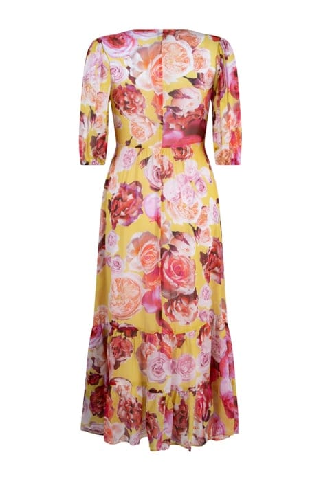 BACI DI DAMA ABITO GEORGETTE S YELLOW/FUCHSIA MULTI-COLOUR 8