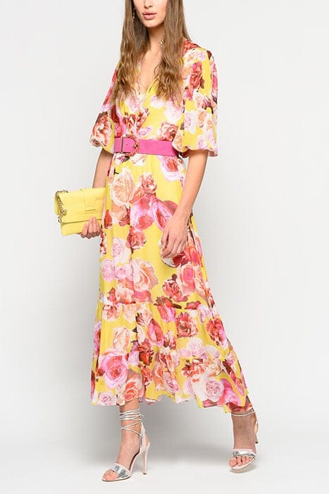 BACI DI DAMA ABITO GEORGETTE S YELLOW/FUCHSIA MULTI-COLOUR 3